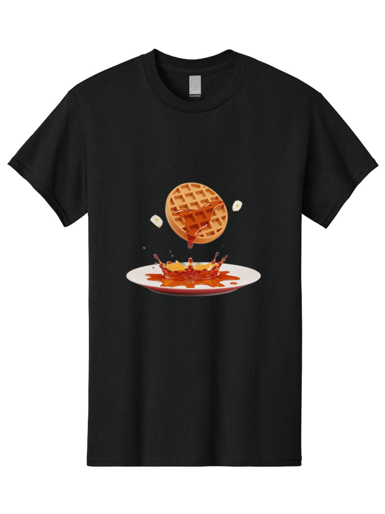 Waffle-Syrup-Splash Men'S Graphic Tee, 100% Cotton, Comfortable Casual Summer Wear, Machine Washable, Vintage Camera, Old Camera, Antique Camera, Black Camera, Classic Photography, Photography Equipment, Nostalgic Device, Film Camera, Baq179 4