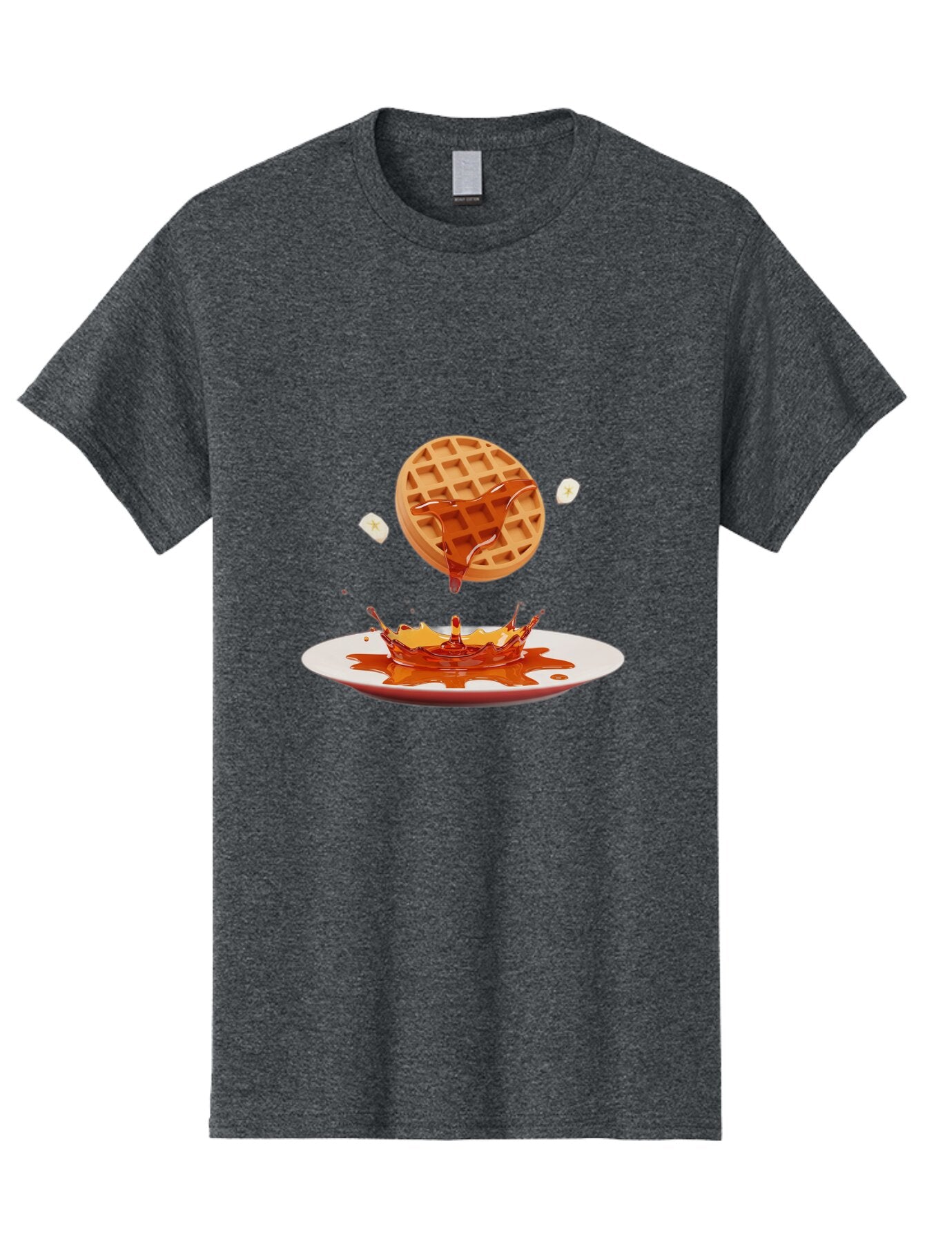 Waffle-Syrup-Splash Men'S Graphic Tee, 100% Cotton, Comfortable Casual Summer Wear, Machine Washable, Vintage Camera, Old Camera, Antique Camera, Black Camera, Classic Photography, Photography Equipment, Nostalgic Device, Film Camera, Baq179 3