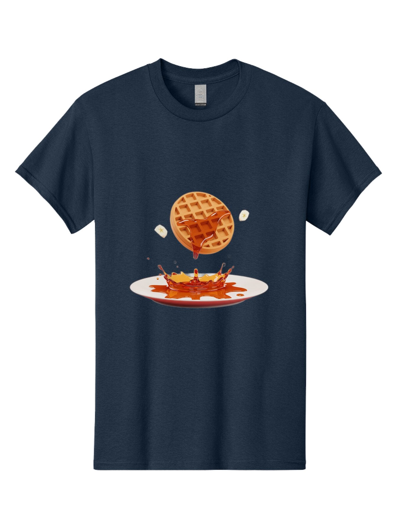 Waffle-Syrup-Splash Men'S Graphic Tee, 100% Cotton, Comfortable Casual Summer Wear, Machine Washable, Vintage Camera, Old Camera, Antique Camera, Black Camera, Classic Photography, Photography Equipment, Nostalgic Device, Film Camera, Baq179 5