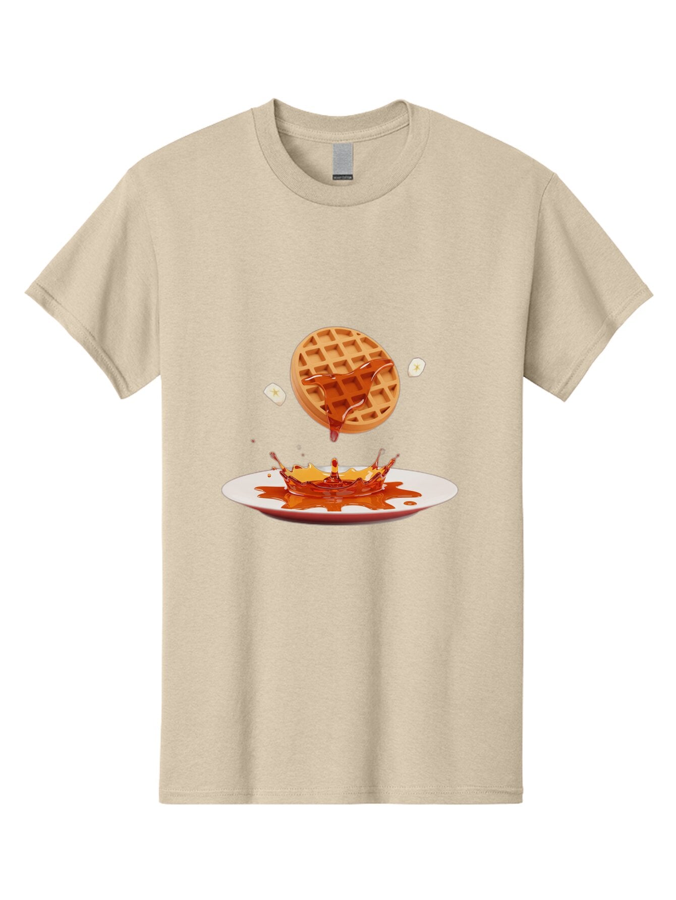 Waffle-Syrup-Splash Men'S Graphic Tee, 100% Cotton, Comfortable Casual Summer Wear, Machine Washable, Vintage Camera, Old Camera, Antique Camera, Black Camera, Classic Photography, Photography Equipment, Nostalgic Device, Film Camera, Baq179 1