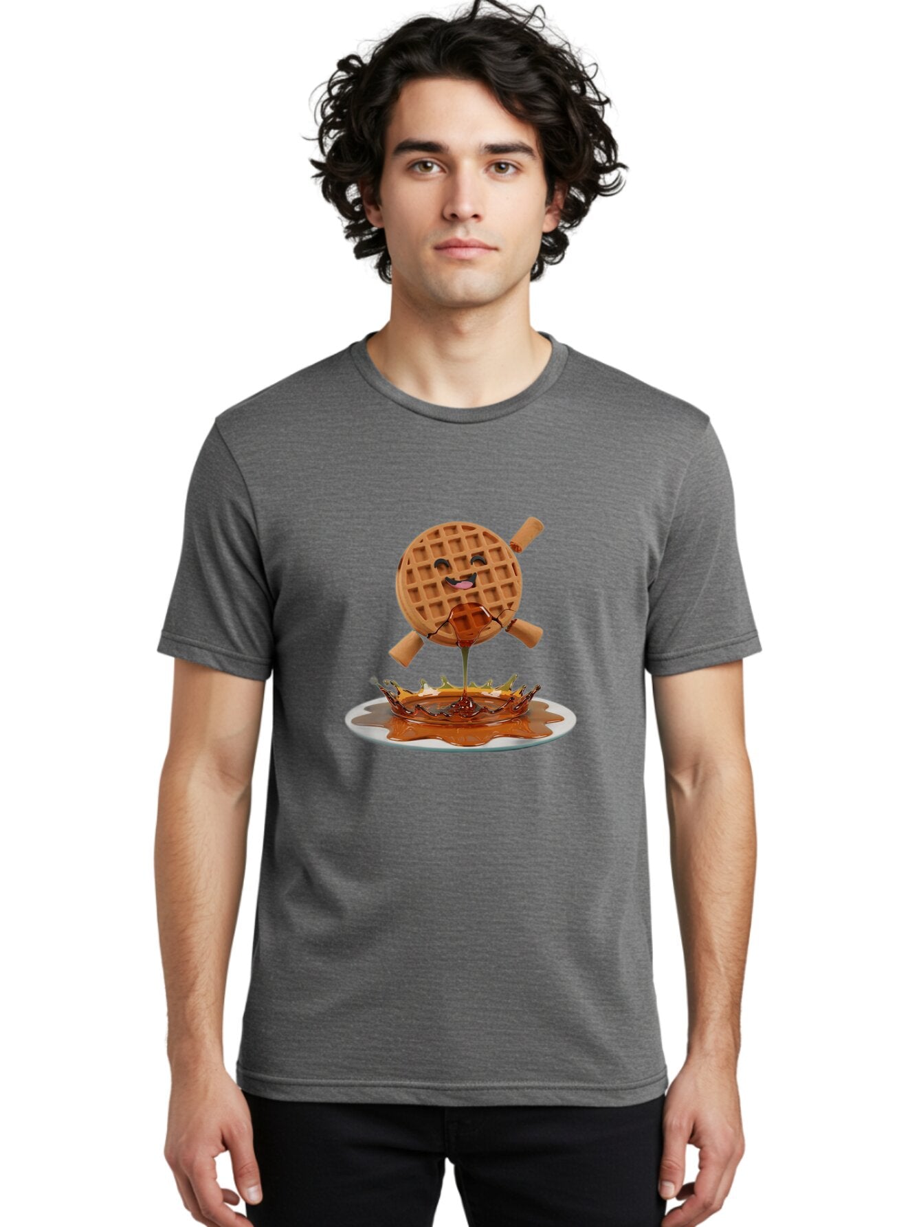 Waffle Men'S Graphic Tee, 100% Cotton, Comfortable Casual Summer Wear, Machine Washable, Vintage Camera, Old Camera, Antique Camera, Black Camera, Classic Photography, Photography Equipment, Nostalgic Device, Film Camera, Camera Art Baq180 30