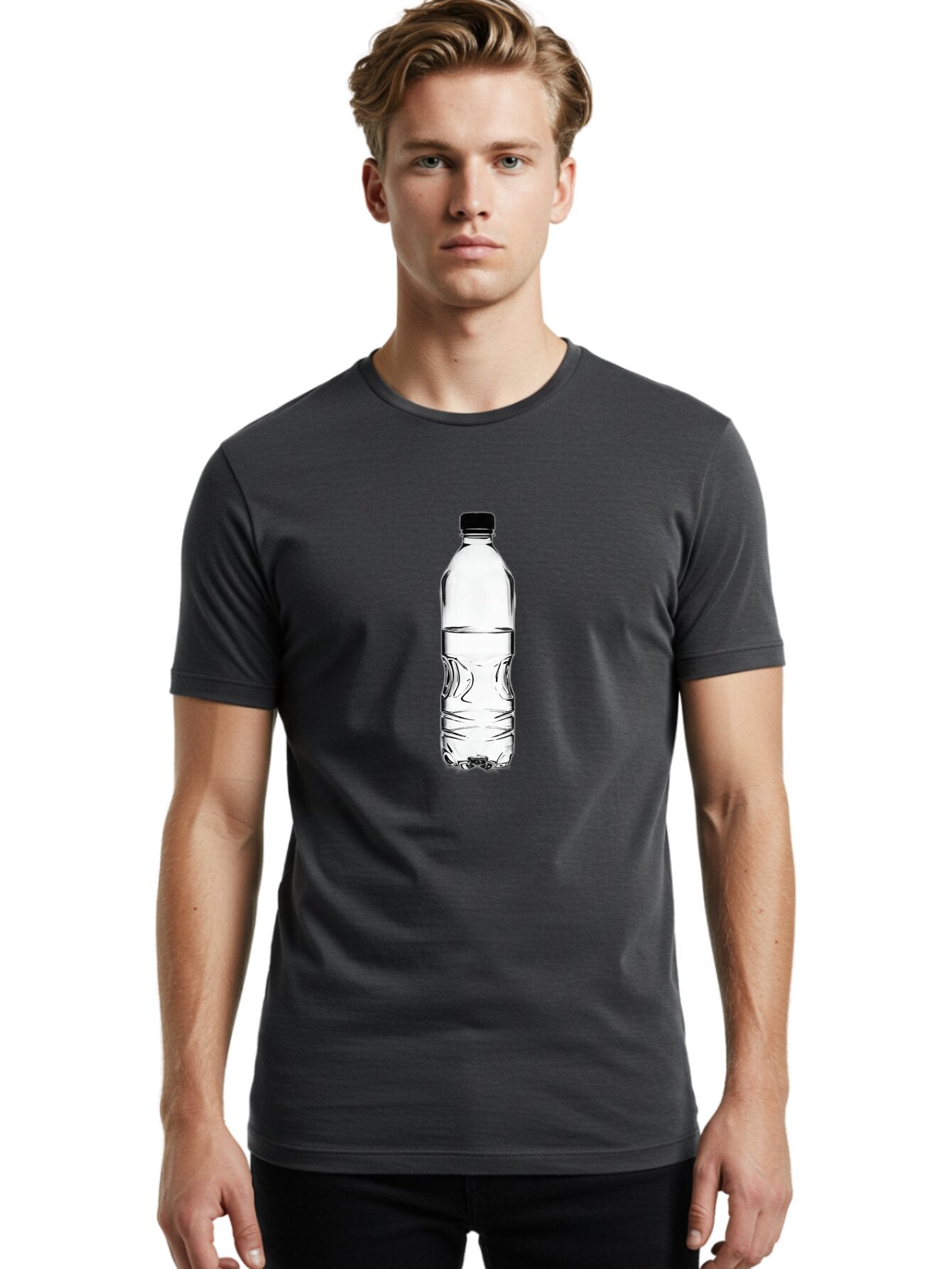 Water-Bottle Men'S Graphic Tee, 100% Cotton, Comfortable Casual Summer Wear, Machine Washable, Vintage Camera, Old Camera, Antique Camera, Black Camera, Classic Photography, Photography Equipment, Nostalgic Device, Film Camera, Camera Art Baq182 18