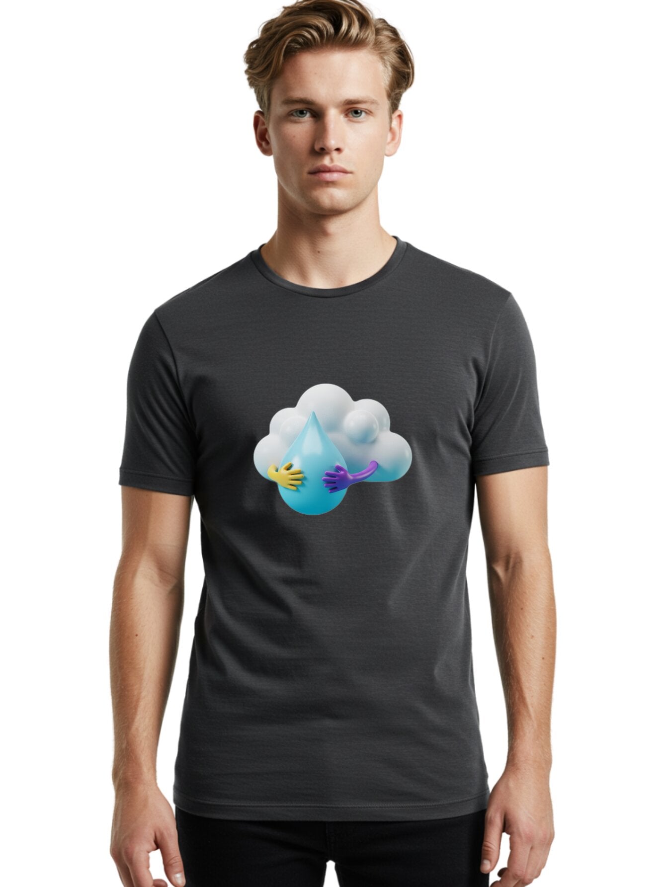 Water-Droplet-Cloud Men'S Graphic Tee, 100% Cotton, Comfortable Casual Summer Wear, Machine Washable, Vintage Camera, Old Camera, Antique Camera, Black Camera, Classic Photography, Photography Equipment, Nostalgic Device, Film Camera, Baq183 22