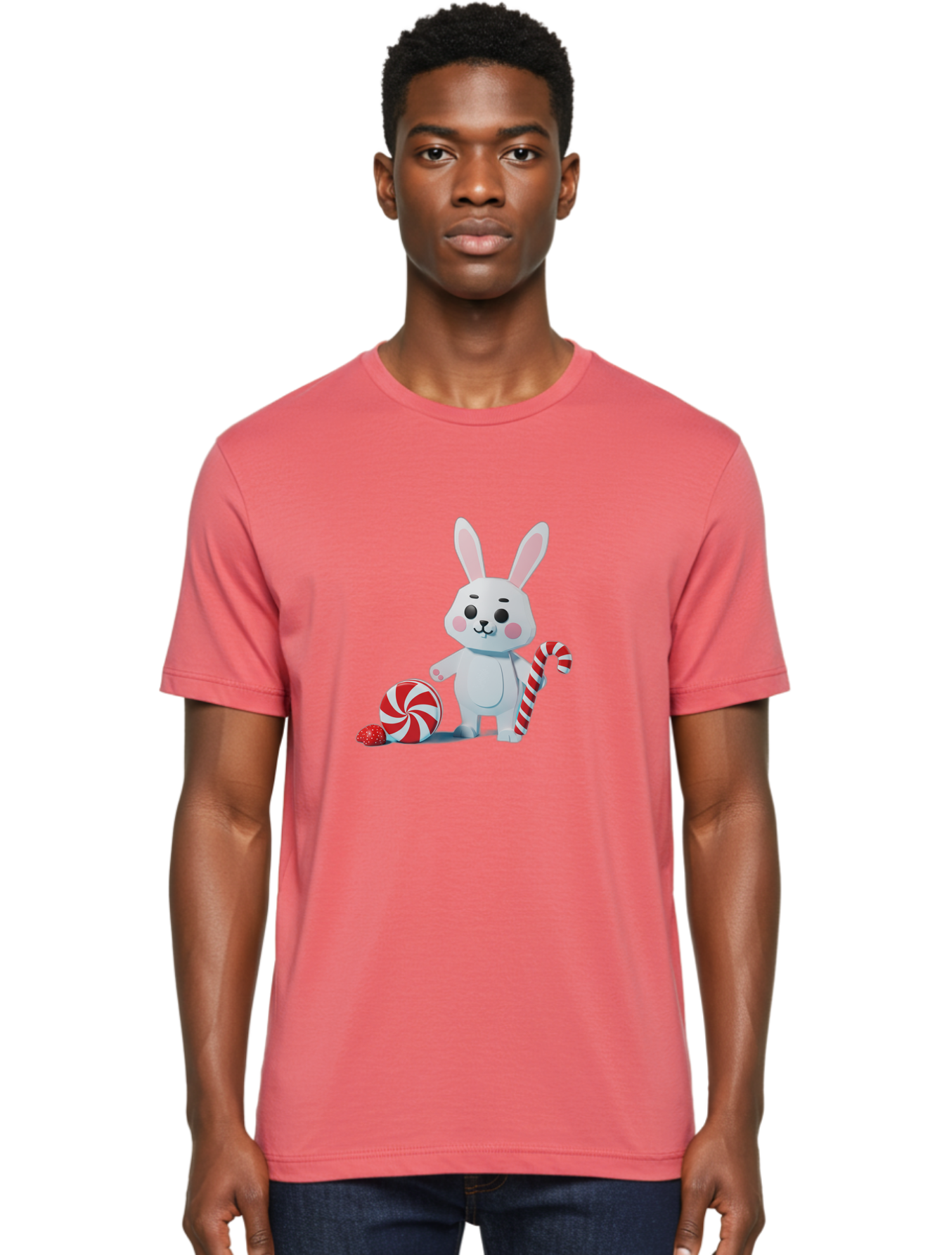 White-Bunny-Holding-Candy-Cane Men'S Graphic Tee, 100% Cotton, Comfortable Casual Summer Wear, Machine Washable, Vintage Camera, Old Camera, Antique Camera, Black Camera, Classic Photography, Photography Equipment, Nostalgic Device, Baq185 23