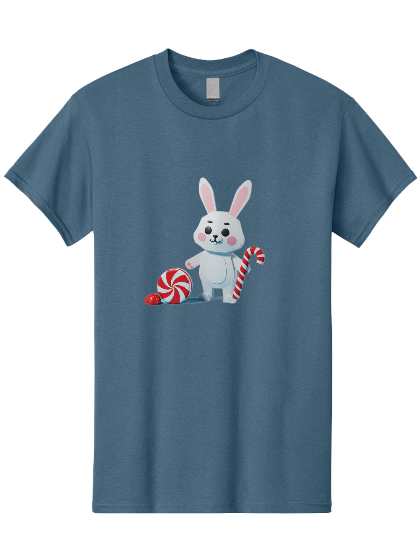 White-Bunny-Holding-Candy-Cane Men'S Graphic Tee, 100% Cotton, Comfortable Casual Summer Wear, Machine Washable, Vintage Camera, Old Camera, Antique Camera, Black Camera, Classic Photography, Photography Equipment, Nostalgic Device, Baq185