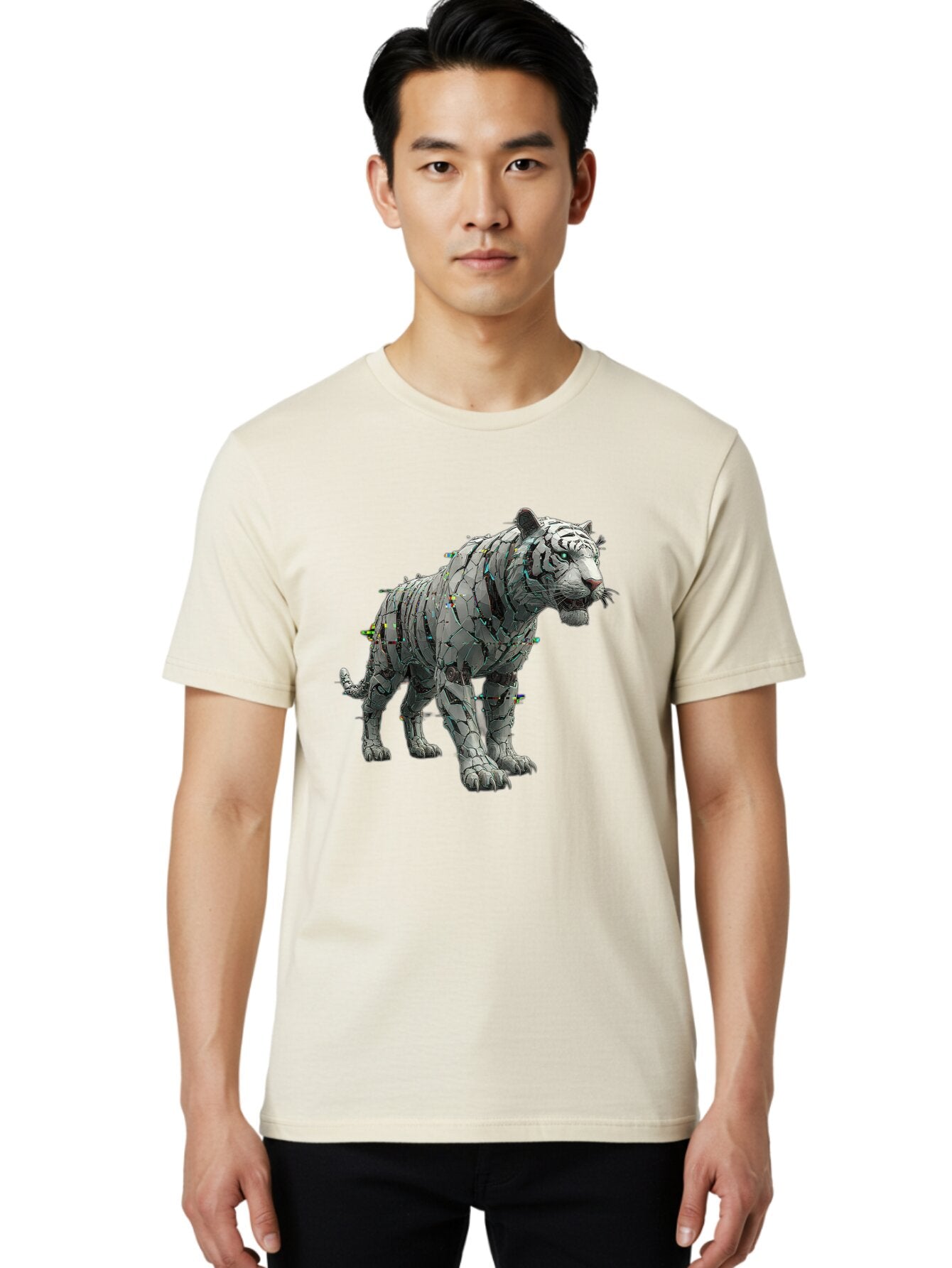 White-Tiger-Sculpture Men'S Graphic Tee, 100% Cotton, Comfortable Casual Summer Wear, Machine Washable, Vintage Camera, Old Camera, Antique Camera, Black Camera, Classic Photography, Photography Equipment, Nostalgic Device, Film Camera, Baq187 24