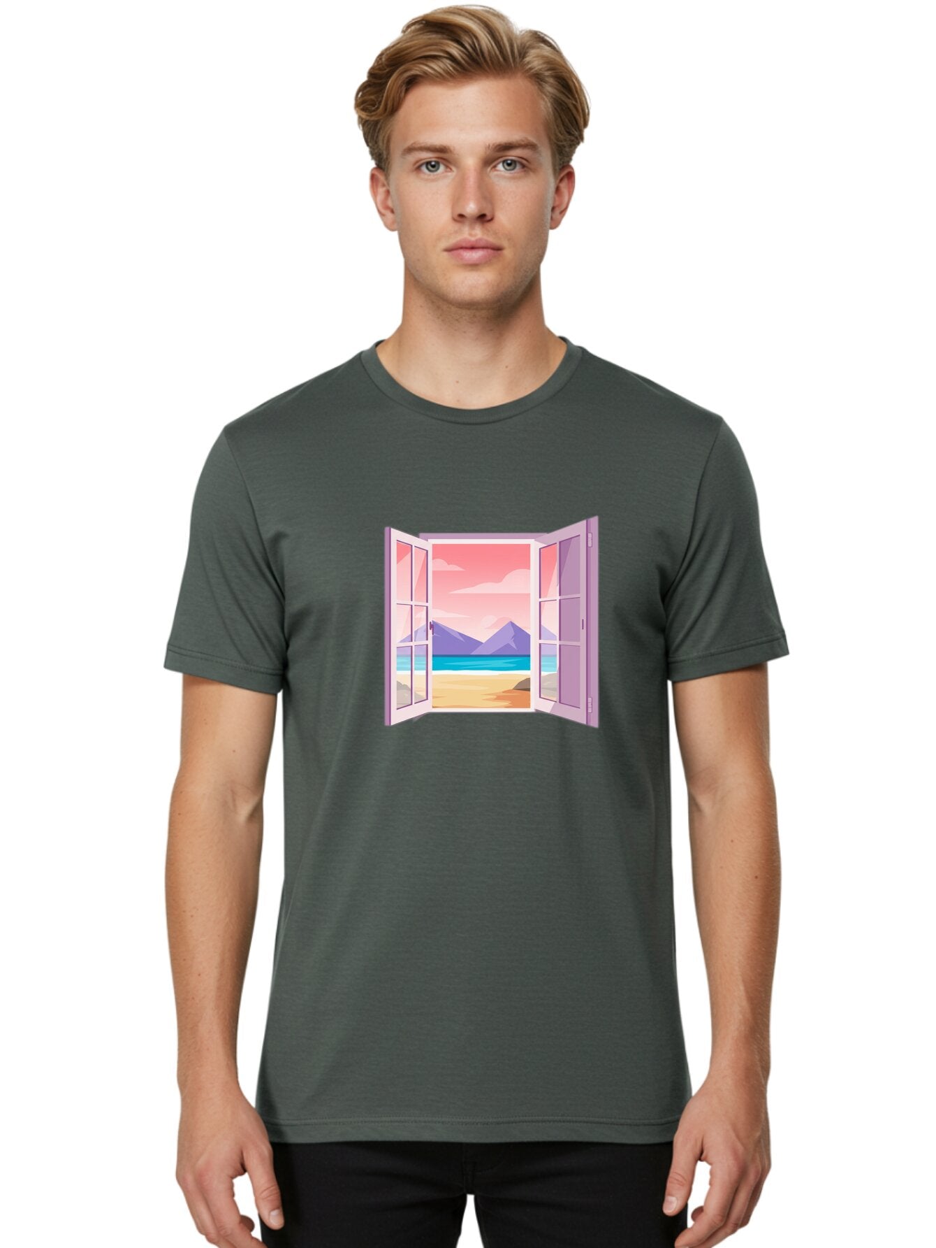 Window-To-Beach Men'S Graphic Tee, 100% Cotton, Comfortable Casual Summer Wear, Machine Washable, Vintage Camera, Old Camera, Antique Camera, Black Camera, Classic Photography, Photography Equipment, Nostalgic Device, Film Camera, Camera Art Baq194 29