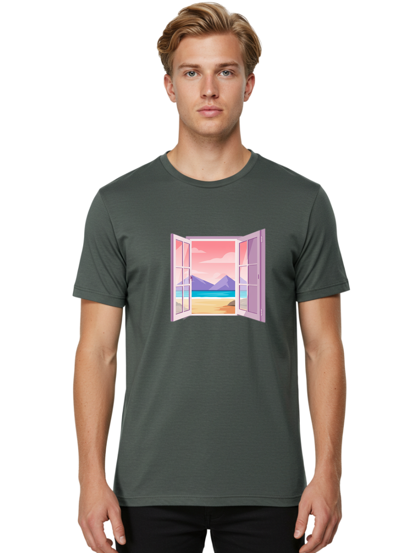 Window-To-Beach Men'S Graphic Tee, 100% Cotton, Comfortable Casual Summer Wear, Machine Washable, Vintage Camera, Old Camera, Antique Camera, Black Camera, Classic Photography, Photography Equipment, Nostalgic Device, Film Camera, Camera Art Baq194 21