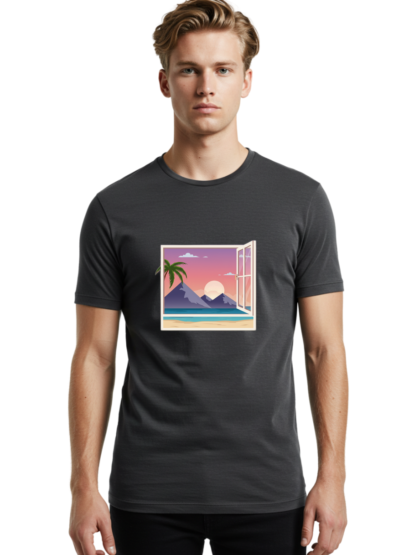 Window-To-Paradise Men'S Graphic Tee, 100% Cotton, Comfortable Casual Summer Wear, Machine Washable, Vintage Camera, Old Camera, Antique Camera, Black Camera, Classic Photography, Photography Equipment, Nostalgic Device, Film Camera, Baq195 16