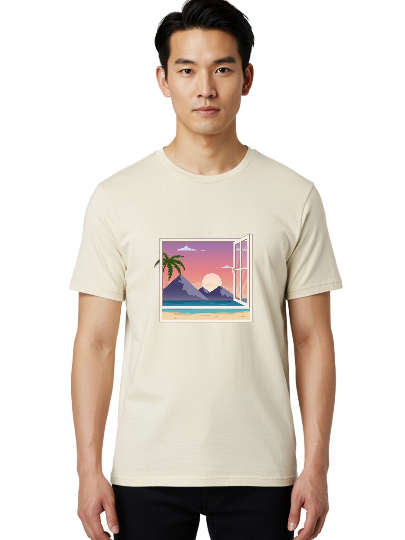 Window-To-Paradise Men'S Graphic Tee, 100% Cotton, Comfortable Casual Summer Wear, Machine Washable, Vintage Camera, Old Camera, Antique Camera, Black Camera, Classic Photography, Photography Equipment, Nostalgic Device, Film Camera, Baq195 20
