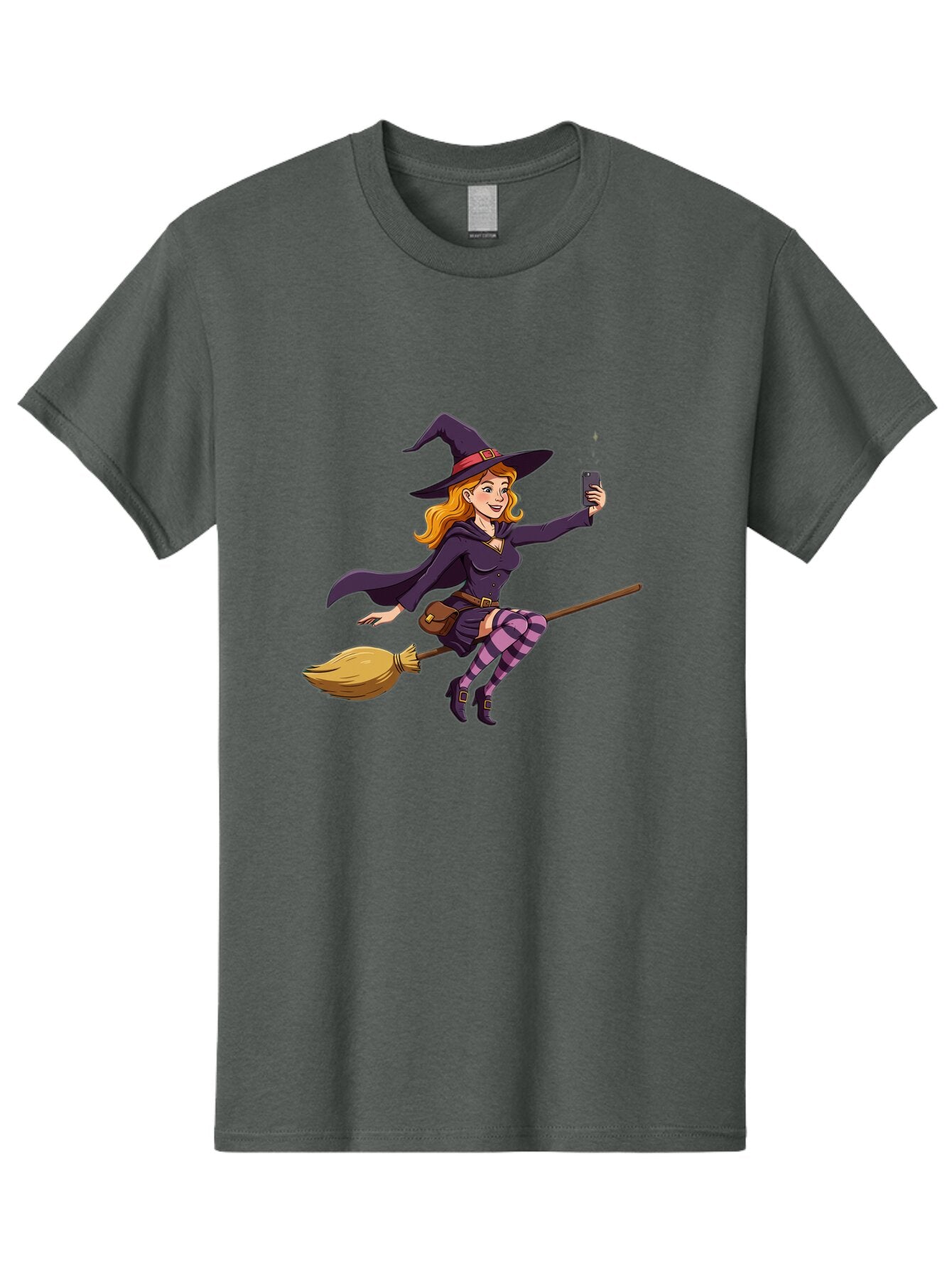 Witch-Flying-On-Broomstick-2 Men'S Graphic Tee, 100% Cotton, Comfortable Casual Summer Wear, Machine Washable, Vintage Camera, Old Camera, Antique Camera, Black Camera, Classic Photography, Photography Equipment, Nostalgic Device, Film Camera, Baq200 1