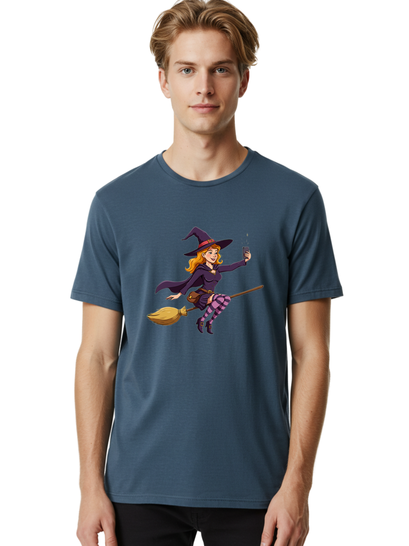 Witch-Flying-On-Broomstick-2 Men'S Graphic Tee, 100% Cotton, Comfortable Casual Summer Wear, Machine Washable, Vintage Camera, Old Camera, Antique Camera, Black Camera, Classic Photography, Photography Equipment, Nostalgic Device, Film Camera, Baq200 30