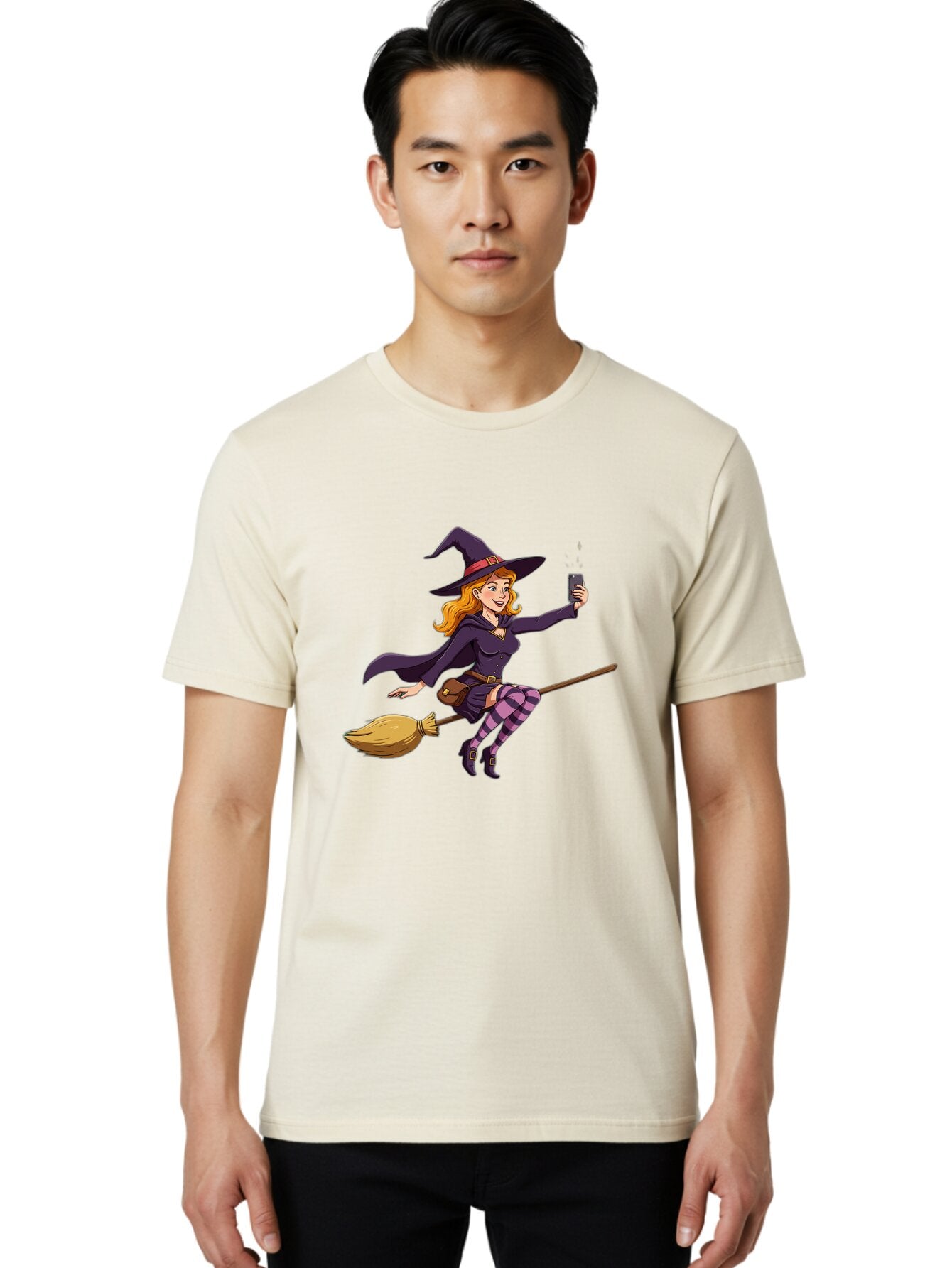 Witch-Flying-On-Broomstick-2 Men'S Graphic Tee, 100% Cotton, Comfortable Casual Summer Wear, Machine Washable, Vintage Camera, Old Camera, Antique Camera, Black Camera, Classic Photography, Photography Equipment, Nostalgic Device, Film Camera, Baq200 22