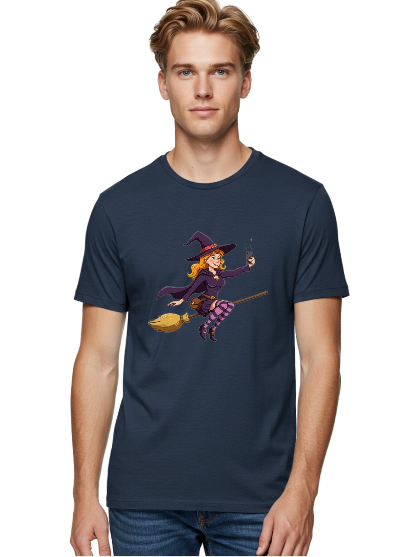 Witch-Flying-On-Broomstick-2 Men'S Graphic Tee, 100% Cotton, Comfortable Casual Summer Wear, Machine Washable, Vintage Camera, Old Camera, Antique Camera, Black Camera, Classic Photography, Photography Equipment, Nostalgic Device, Film Camera, Baq200 30