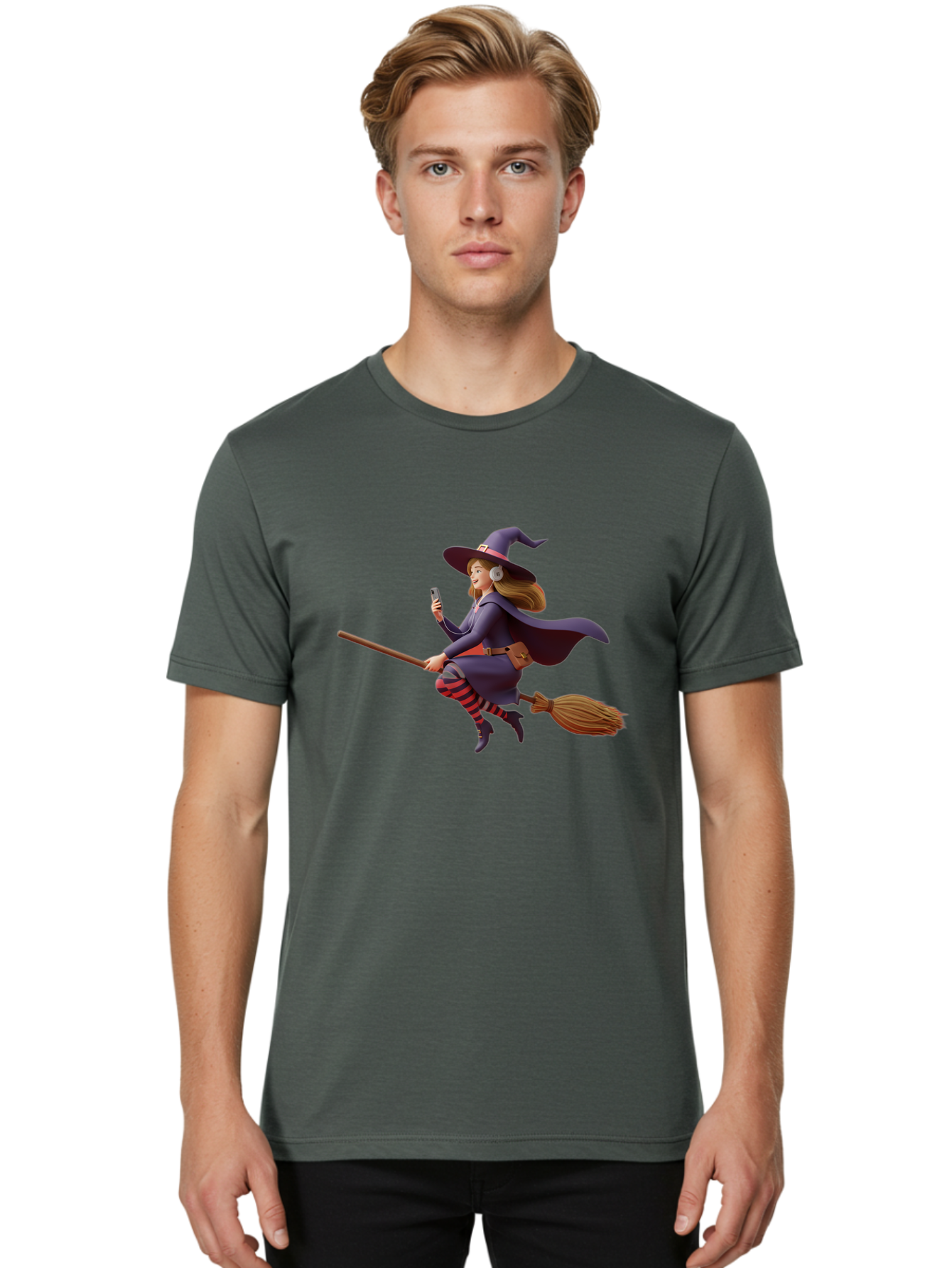 Witch-Flying-On-Broomstick-4 Men'S Graphic Tee, 100% Cotton, Comfortable Casual Summer Wear, Machine Washable, Vintage Camera, Old Camera, Antique Camera, Black Camera, Classic Photography, Photography Equipment, Nostalgic Device, Film Camera, Baq202 17