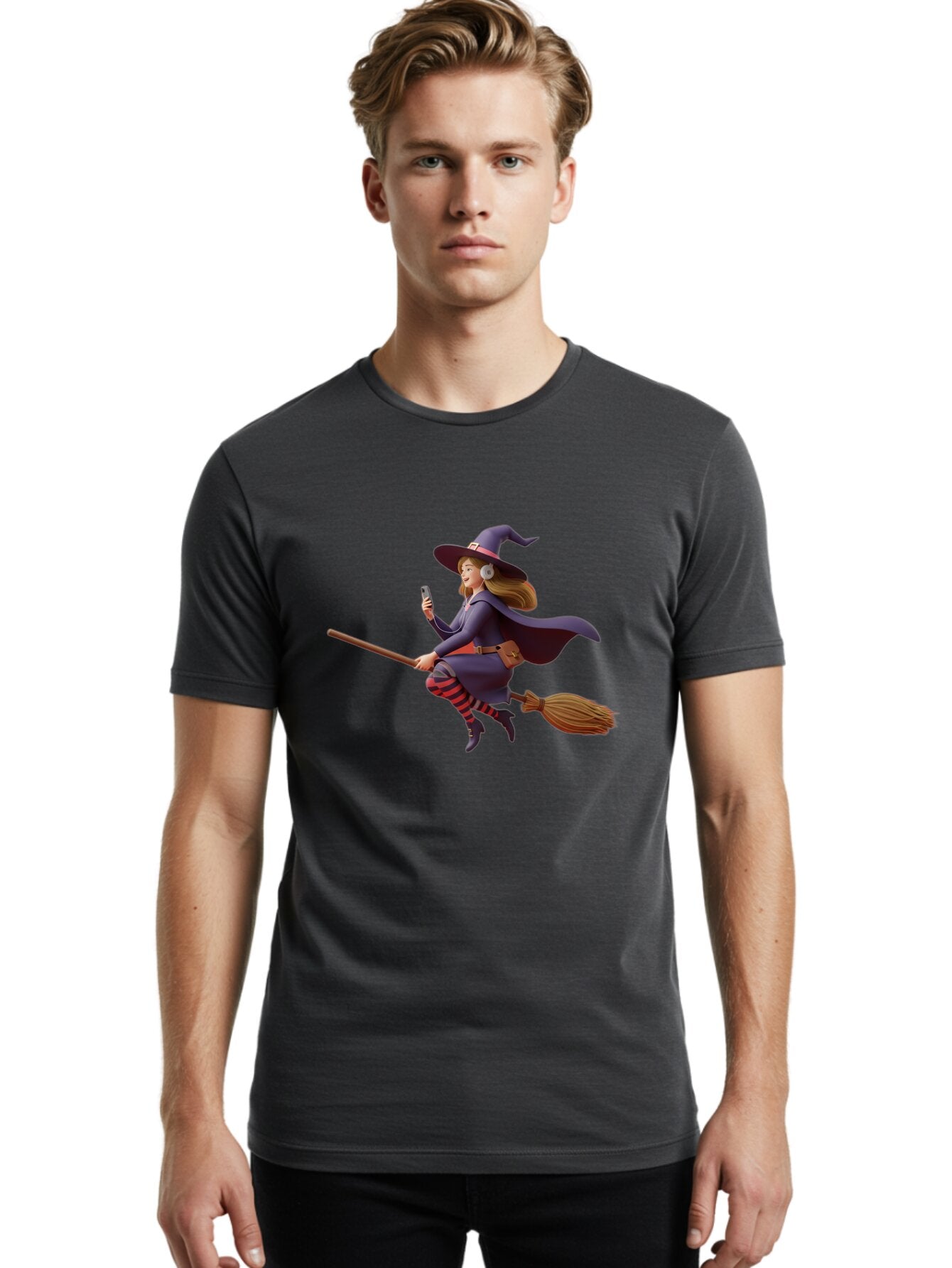 Witch-Flying-On-Broomstick-4 Men'S Graphic Tee, 100% Cotton, Comfortable Casual Summer Wear, Machine Washable, Vintage Camera, Old Camera, Antique Camera, Black Camera, Classic Photography, Photography Equipment, Nostalgic Device, Film Camera, Baq202 24