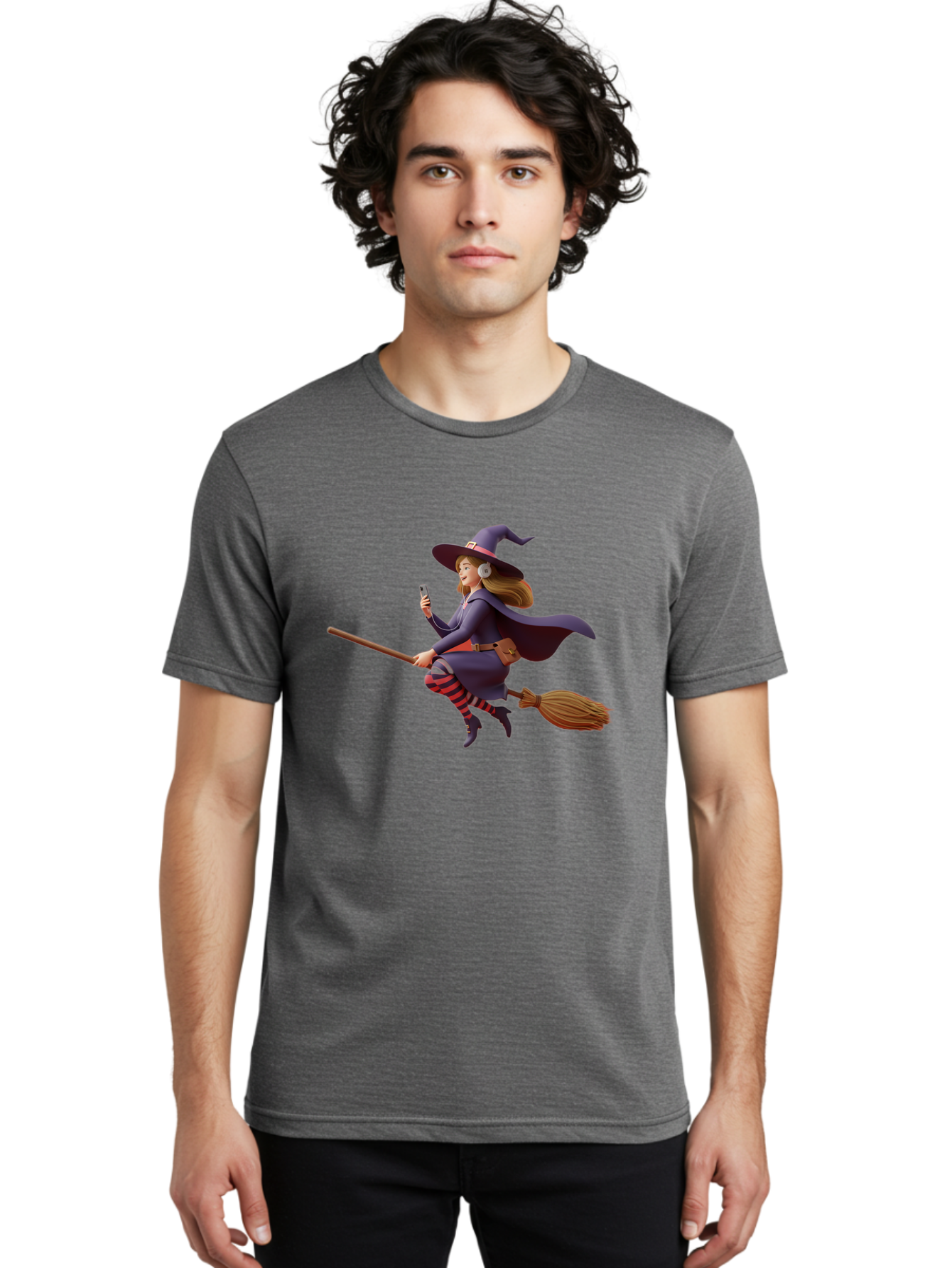Witch-Flying-On-Broomstick-4 Men'S Graphic Tee, 100% Cotton, Comfortable Casual Summer Wear, Machine Washable, Vintage Camera, Old Camera, Antique Camera, Black Camera, Classic Photography, Photography Equipment, Nostalgic Device, Film Camera, Baq202 23
