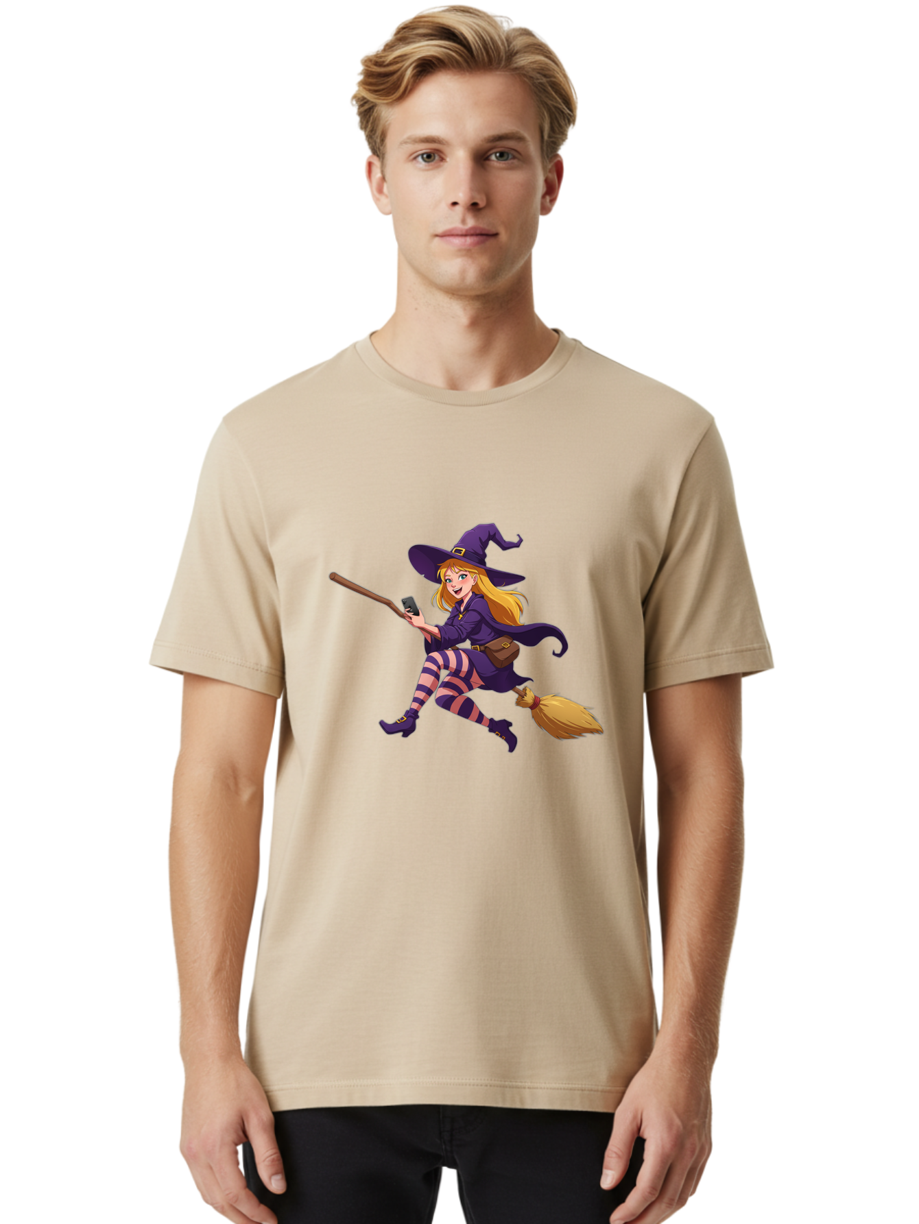 Witch-Flying-On-Broomstick Men'S Graphic Tee, 100% Cotton, Comfortable Casual Summer Wear, Machine Washable, Vintage Camera, Old Camera, Antique Camera, Black Camera, Classic Photography, Photography Equipment, Nostalgic Device, Film Camera, Baq206 26