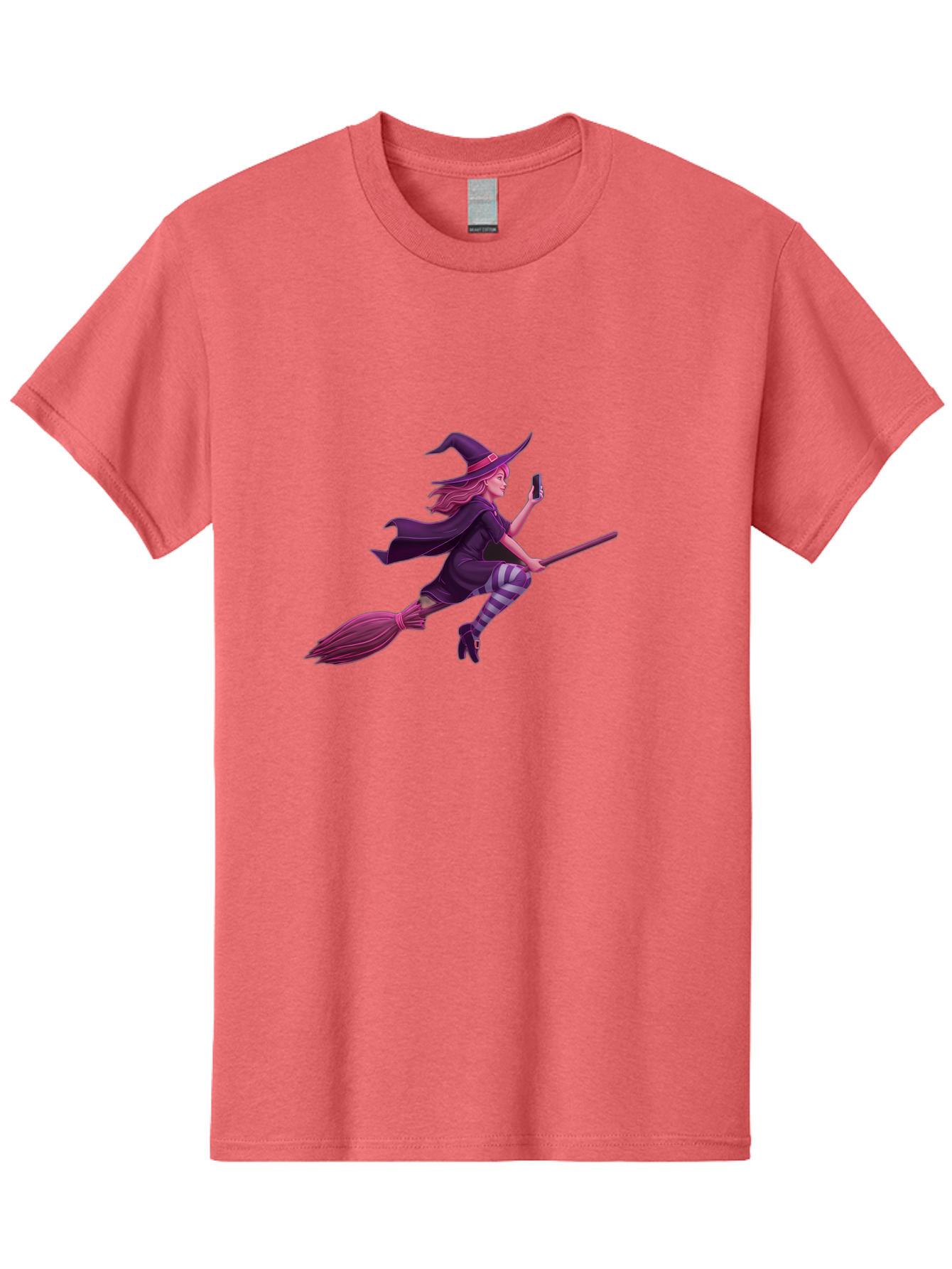 Witch-Flying-With-Phone Men'S Graphic Tee, 100% Cotton, Comfortable Casual Summer Wear, Machine Washable, Vintage Camera, Old Camera, Antique Camera, Black Camera, Classic Photography, Photography Equipment, Nostalgic Device, Film Camera, Baq207 11