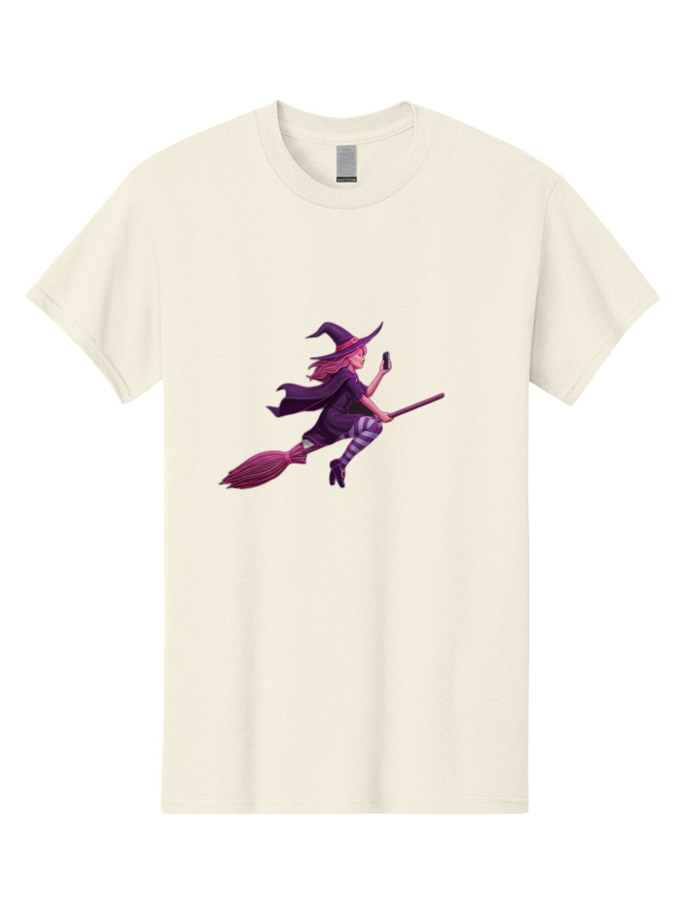 Witch-Flying-With-Phone Men'S Graphic Tee, 100% Cotton, Comfortable Casual Summer Wear, Machine Washable, Vintage Camera, Old Camera, Antique Camera, Black Camera, Classic Photography, Photography Equipment, Nostalgic Device, Film Camera, Baq207 5