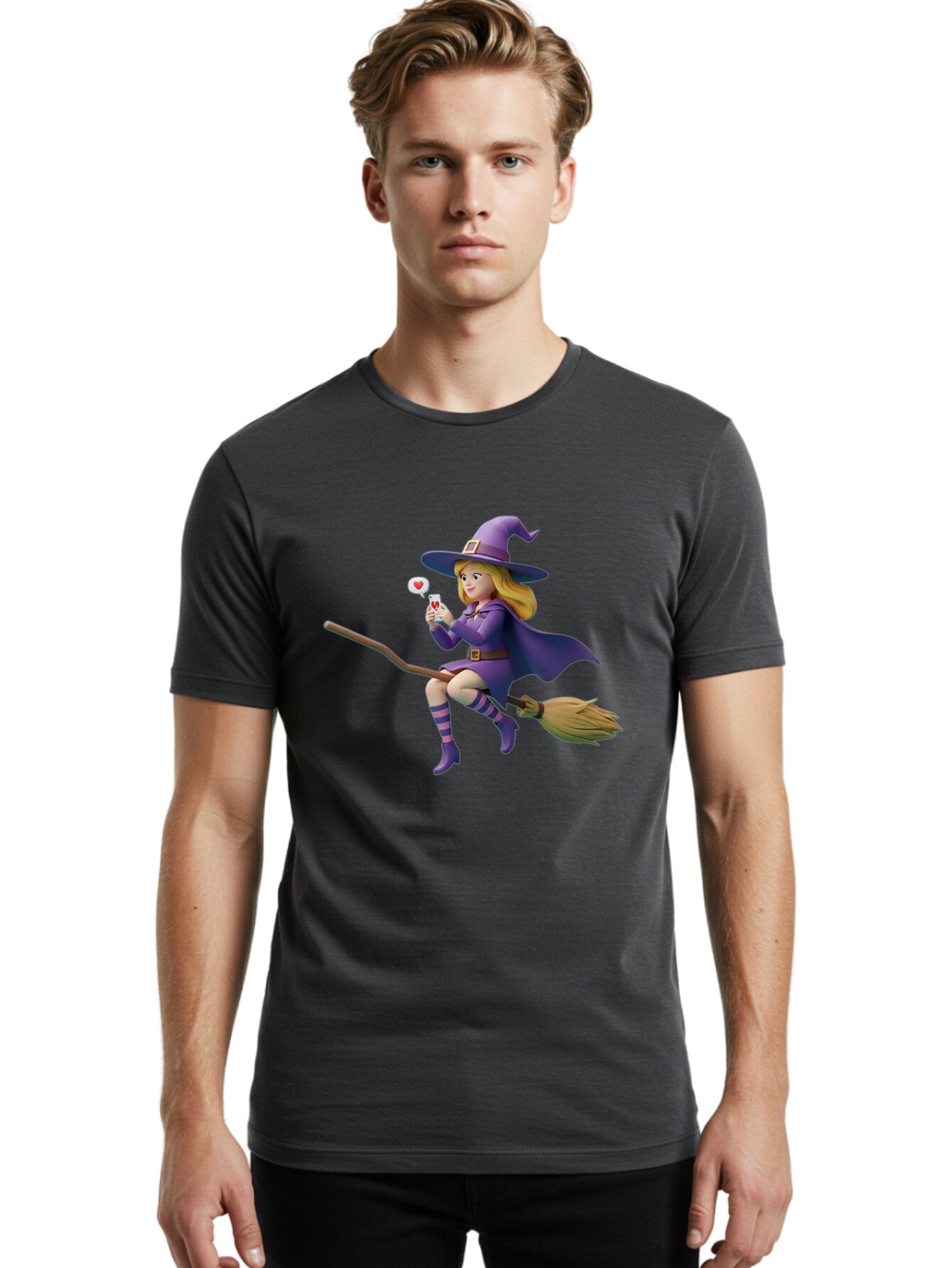 Witch-On-Broomstick-1 Men'S Graphic Tee, 100% Cotton, Comfortable Casual Summer Wear, Machine Washable, Vintage Camera, Old Camera, Antique Camera, Black Camera, Classic Photography, Photography Equipment, Nostalgic Device, Film Camera, Baq208 21