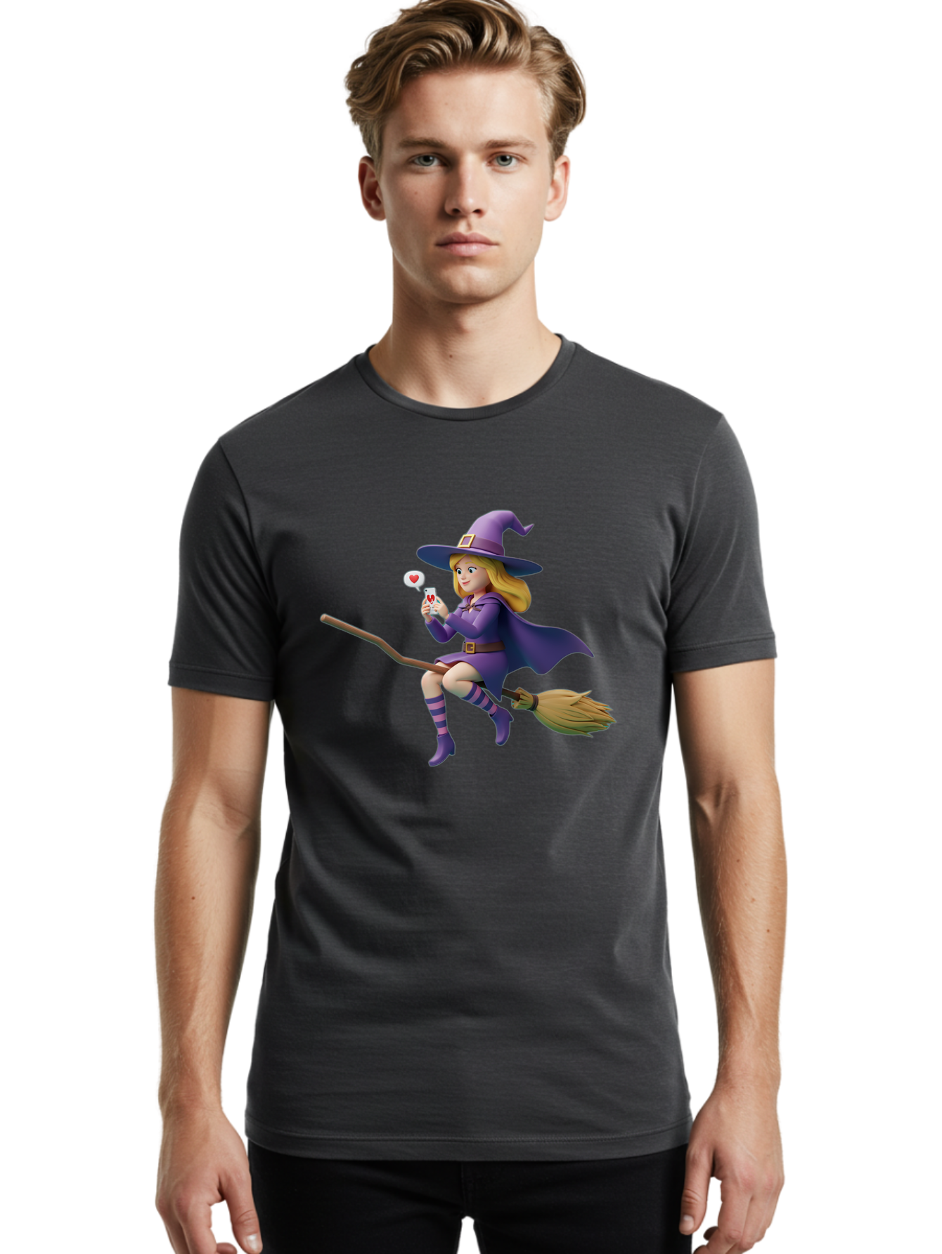 Witch-On-Broomstick-1 Men'S Graphic Tee, 100% Cotton, Comfortable Casual Summer Wear, Machine Washable, Vintage Camera, Old Camera, Antique Camera, Black Camera, Classic Photography, Photography Equipment, Nostalgic Device, Film Camera, Baq208 23