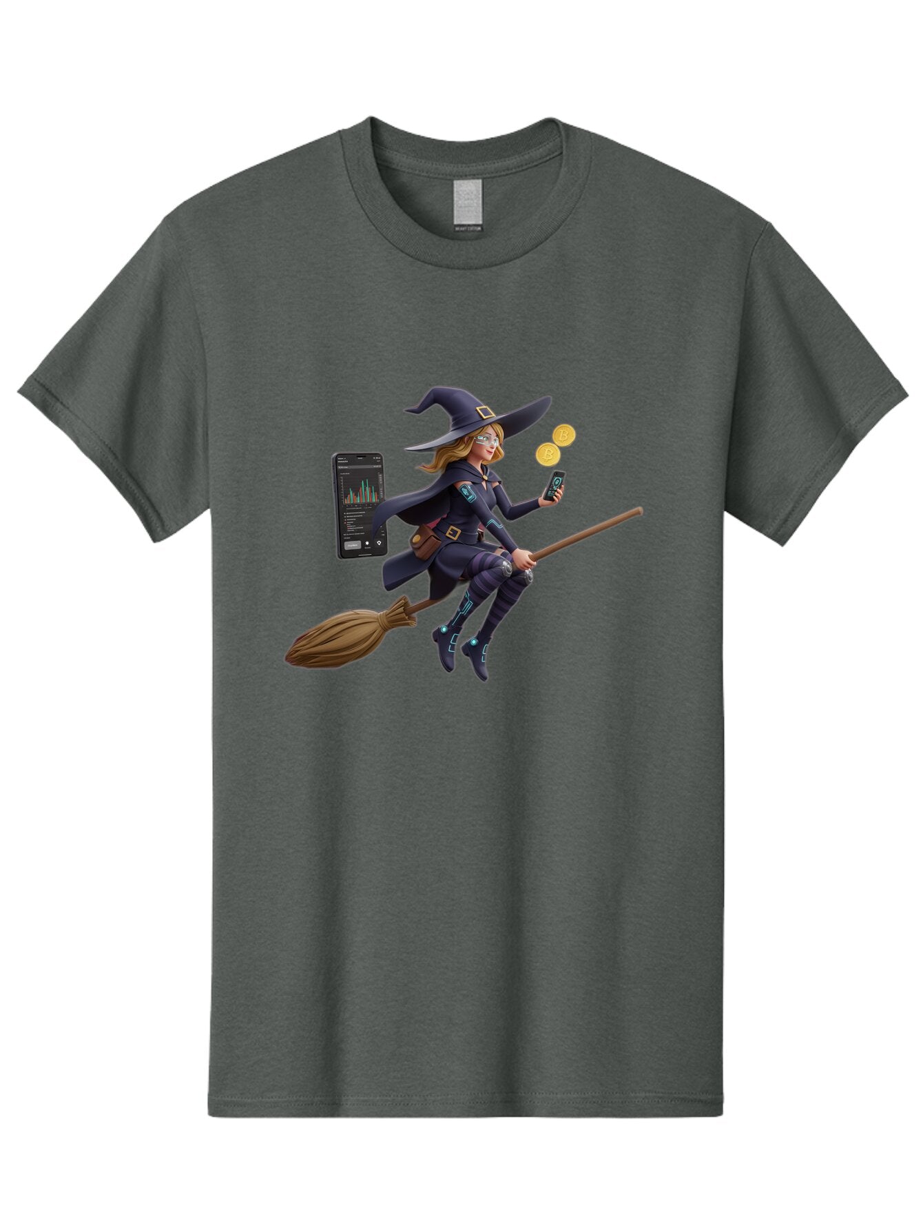 Witch-On-Broomstick-2 Men'S Graphic Tee, 100% Cotton, Comfortable Casual Summer Wear, Machine Washable, Vintage Camera, Old Camera, Antique Camera, Black Camera, Classic Photography, Photography Equipment, Nostalgic Device, Film Camera, Baq209 2
