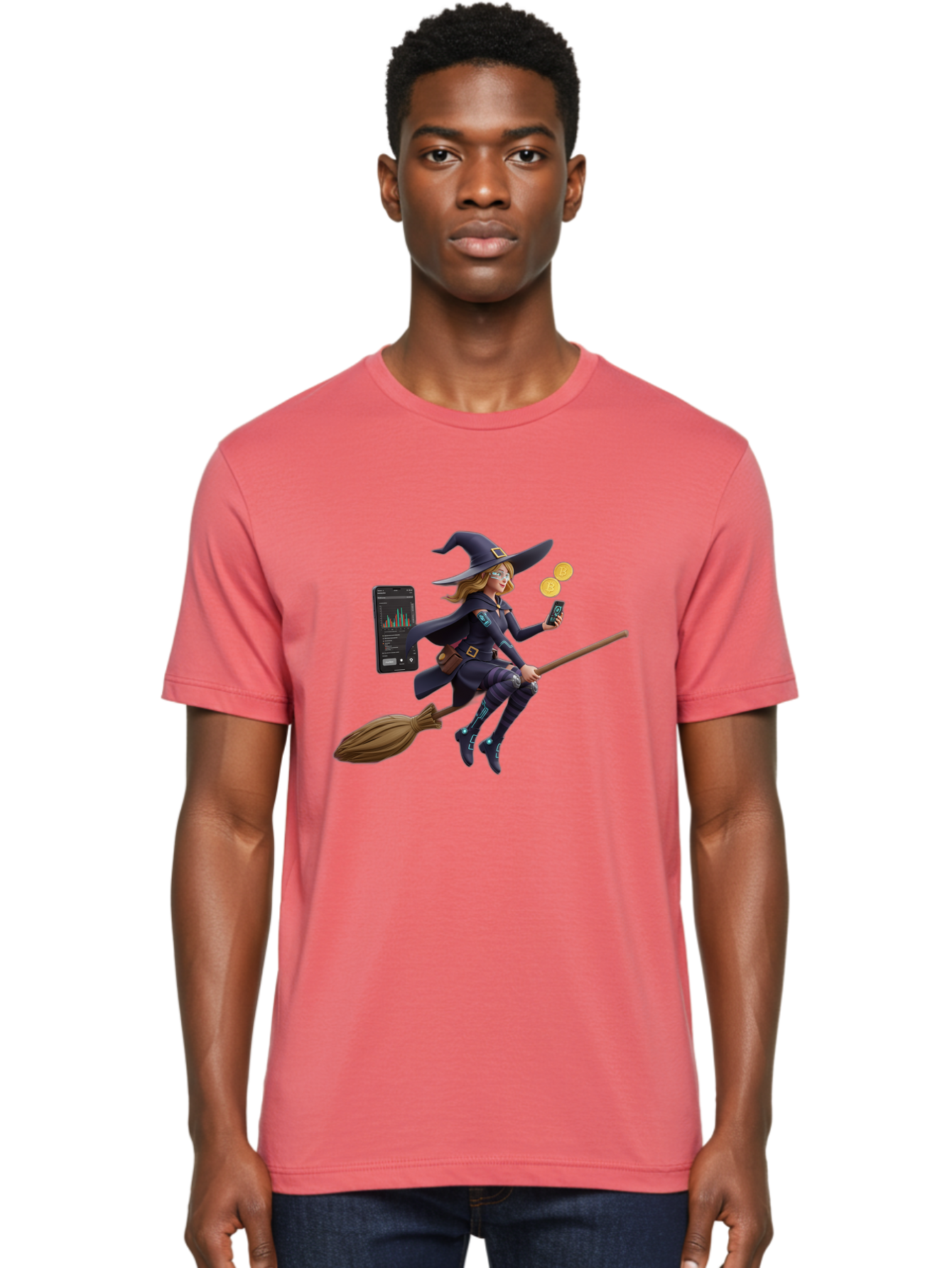 Witch-On-Broomstick-2 Men'S Graphic Tee, 100% Cotton, Comfortable Casual Summer Wear, Machine Washable, Vintage Camera, Old Camera, Antique Camera, Black Camera, Classic Photography, Photography Equipment, Nostalgic Device, Film Camera, Baq209 28