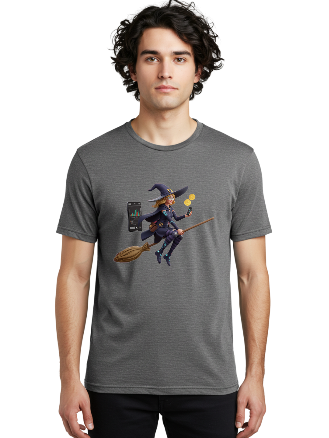 Witch-On-Broomstick-2 Men'S Graphic Tee, 100% Cotton, Comfortable Casual Summer Wear, Machine Washable, Vintage Camera, Old Camera, Antique Camera, Black Camera, Classic Photography, Photography Equipment, Nostalgic Device, Film Camera, Baq209 23