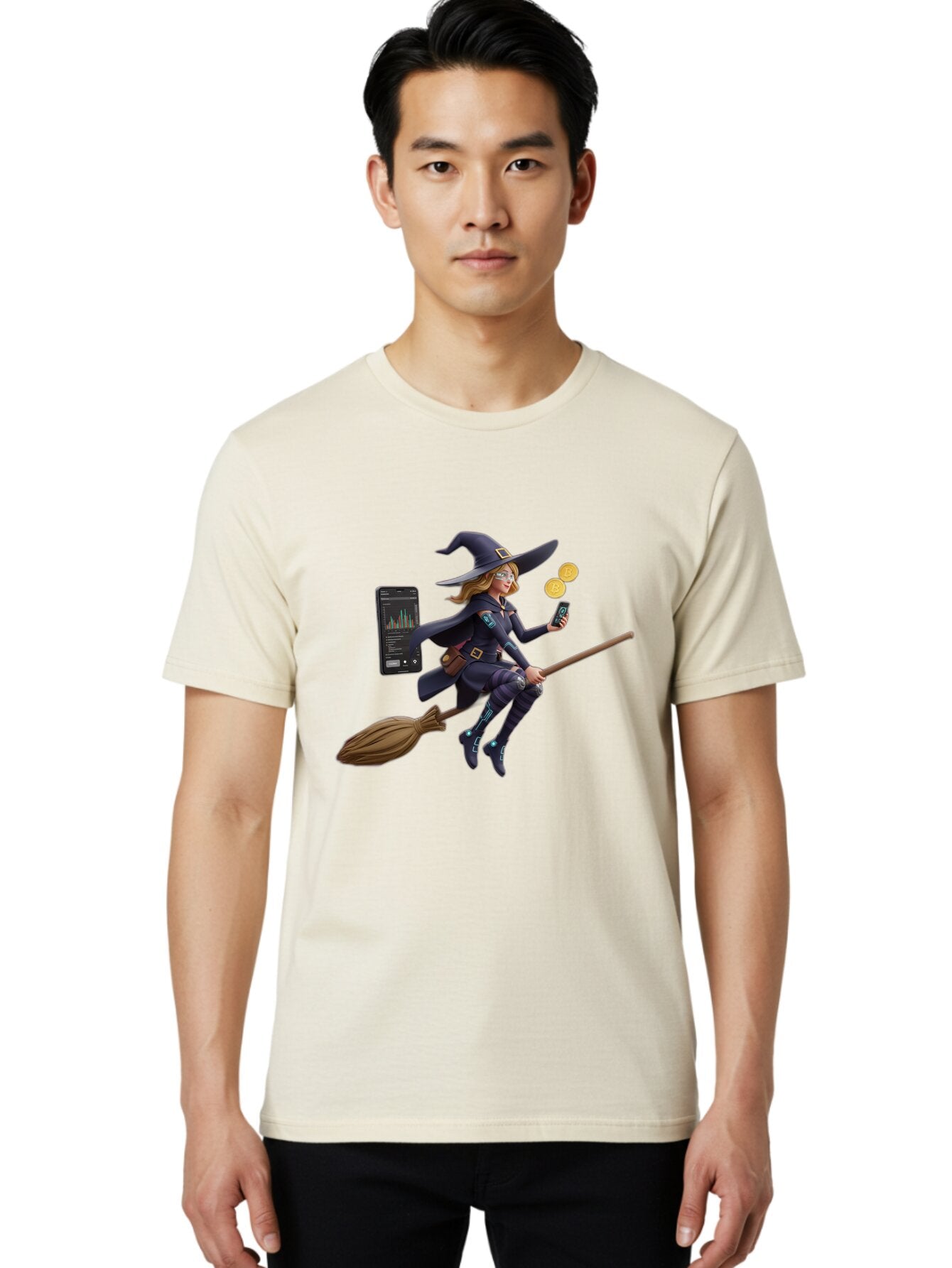 Witch-On-Broomstick-2 Men'S Graphic Tee, 100% Cotton, Comfortable Casual Summer Wear, Machine Washable, Vintage Camera, Old Camera, Antique Camera, Black Camera, Classic Photography, Photography Equipment, Nostalgic Device, Film Camera, Baq209 27