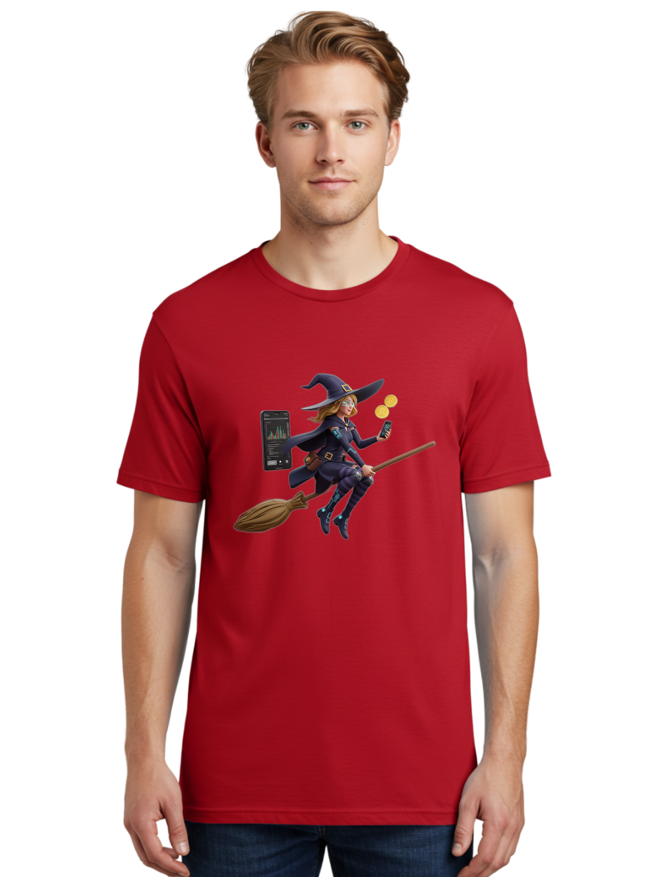 Witch-On-Broomstick-2 Men'S Graphic Tee, 100% Cotton, Comfortable Casual Summer Wear, Machine Washable, Vintage Camera, Old Camera, Antique Camera, Black Camera, Classic Photography, Photography Equipment, Nostalgic Device, Film Camera, Baq209 26