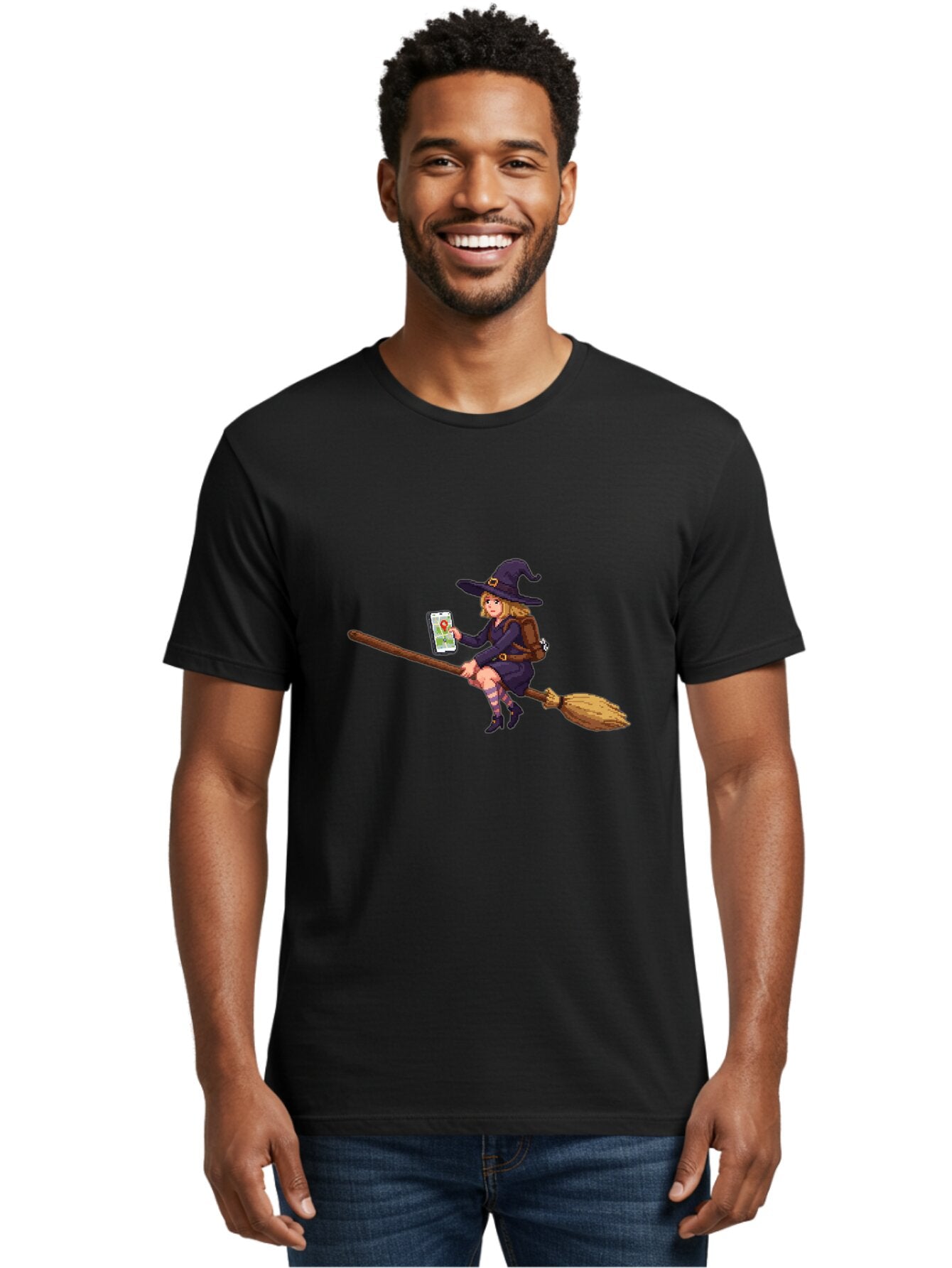 Witch-On-Broomstick-3 Men'S Graphic Tee, 100% Cotton, Comfortable Casual Summer Wear, Machine Washable, Vintage Camera, Old Camera, Antique Camera, Black Camera, Classic Photography, Photography Equipment, Nostalgic Device, Film Camera, Baq210 22