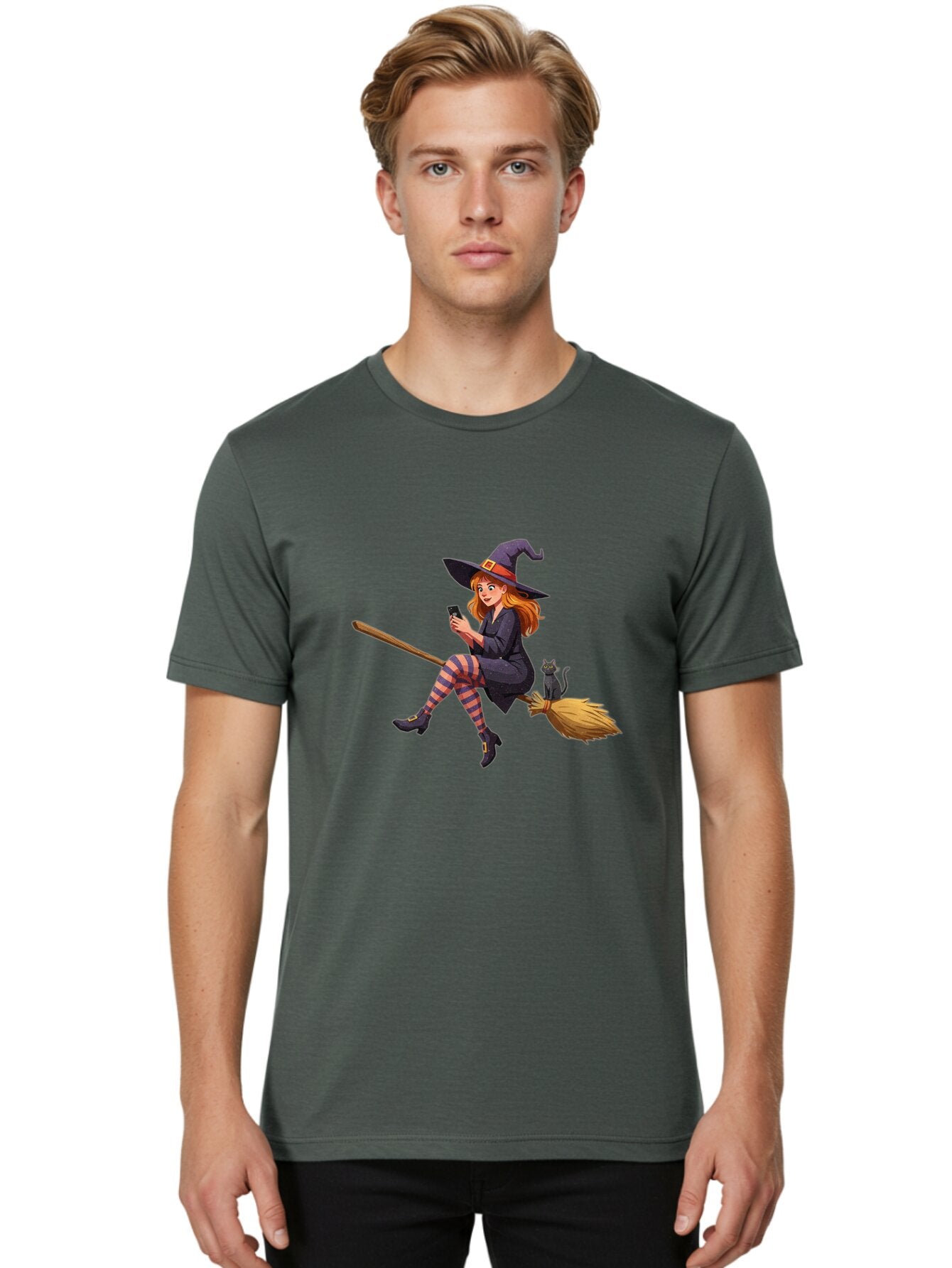 Witch-On-Broomstick-4 Men'S Graphic Tee, 100% Cotton, Comfortable Casual Summer Wear, Machine Washable, Vintage Camera, Old Camera, Antique Camera, Black Camera, Classic Photography, Photography Equipment, Nostalgic Device, Film Camera, Baq211 26