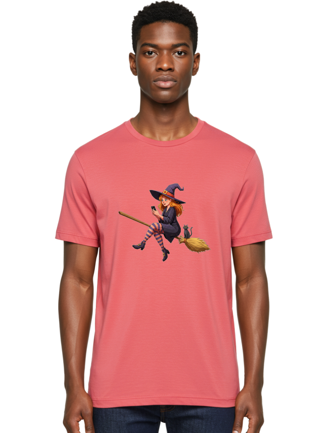 Witch-On-Broomstick-4 Men'S Graphic Tee, 100% Cotton, Comfortable Casual Summer Wear, Machine Washable, Vintage Camera, Old Camera, Antique Camera, Black Camera, Classic Photography, Photography Equipment, Nostalgic Device, Film Camera, Baq211 20