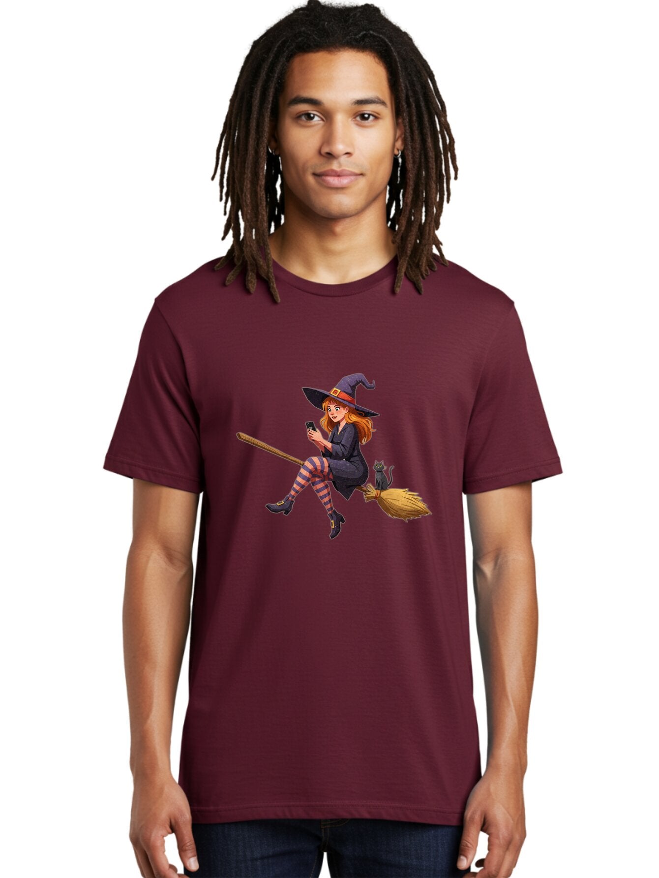 Witch-On-Broomstick-4 Men'S Graphic Tee, 100% Cotton, Comfortable Casual Summer Wear, Machine Washable, Vintage Camera, Old Camera, Antique Camera, Black Camera, Classic Photography, Photography Equipment, Nostalgic Device, Film Camera, Baq211 25