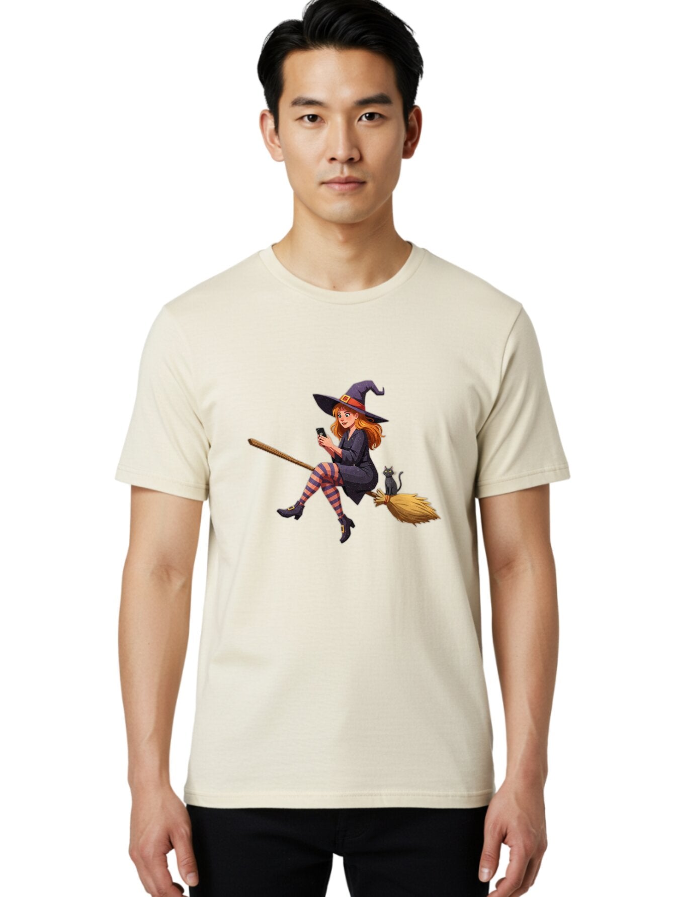 Witch-On-Broomstick-4 Men'S Graphic Tee, 100% Cotton, Comfortable Casual Summer Wear, Machine Washable, Vintage Camera, Old Camera, Antique Camera, Black Camera, Classic Photography, Photography Equipment, Nostalgic Device, Film Camera, Baq211 23