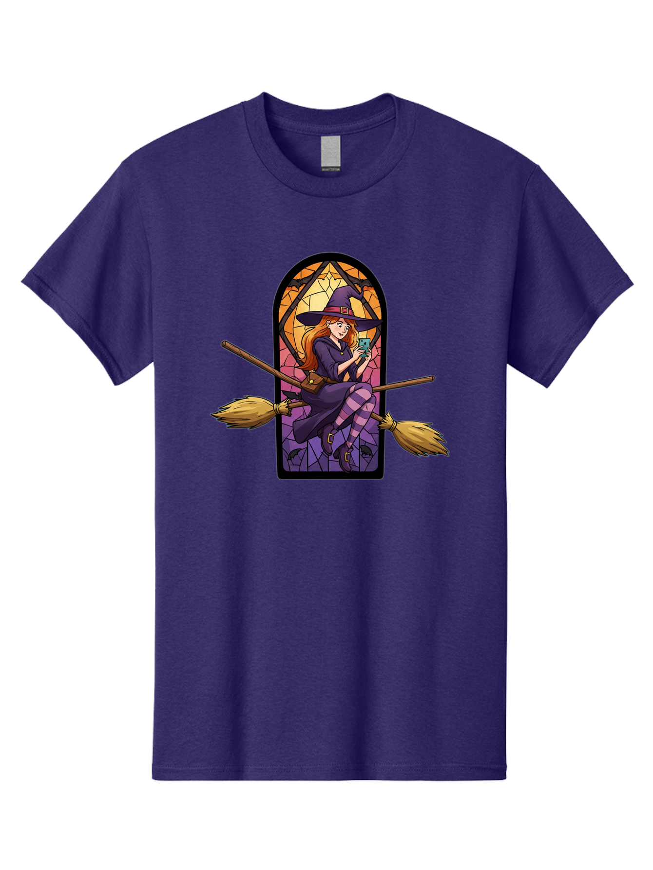 Witch-On-Broomstick-With-Smartphone Men'S Graphic Tee, 100% Cotton, Comfortable Casual Summer Wear, Machine Washable, Vintage Camera, Old Camera, Antique Camera, Black Camera, Classic Photography, Photography Equipment, Nostalgic Device, Baq212 9