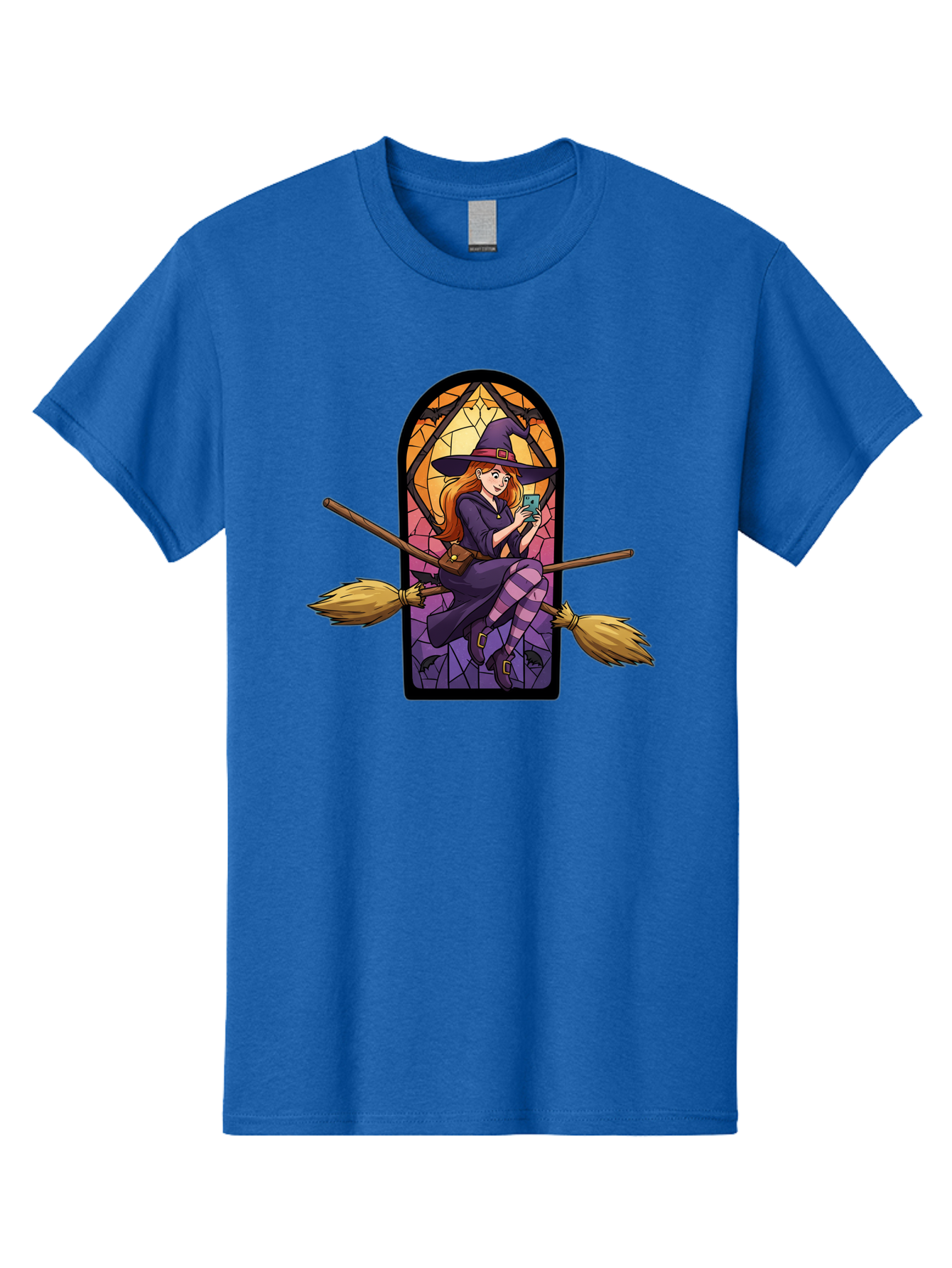 Witch-On-Broomstick-With-Smartphone Men'S Graphic Tee, 100% Cotton, Comfortable Casual Summer Wear, Machine Washable, Vintage Camera, Old Camera, Antique Camera, Black Camera, Classic Photography, Photography Equipment, Nostalgic Device, Baq212 5