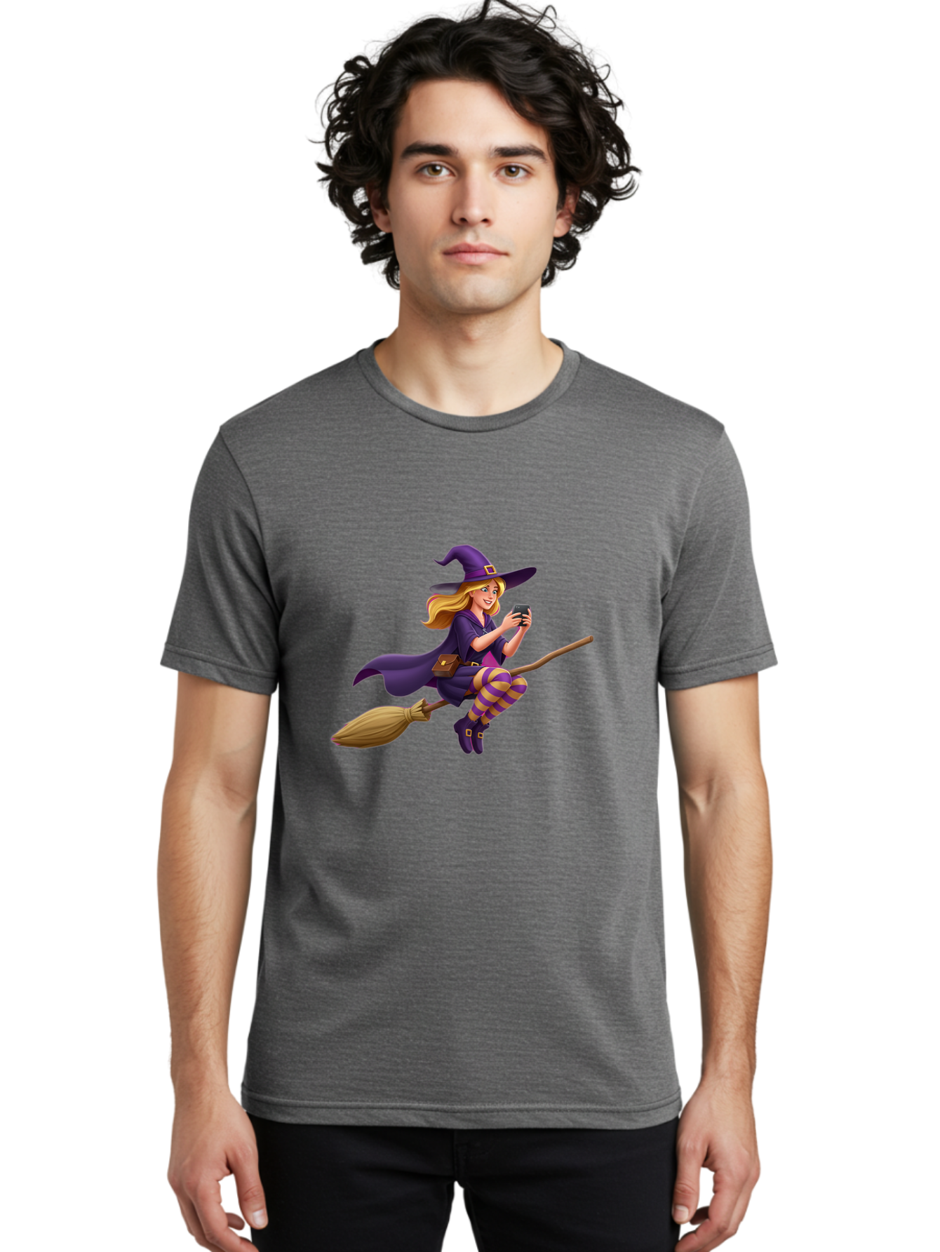 Witch-On-Broomstick Men'S Graphic Tee, 100% Cotton, Comfortable Casual Summer Wear, Machine Washable, Vintage Camera, Old Camera, Antique Camera, Black Camera, Classic Photography, Photography Equipment, Nostalgic Device, Film Camera, Baq213 22