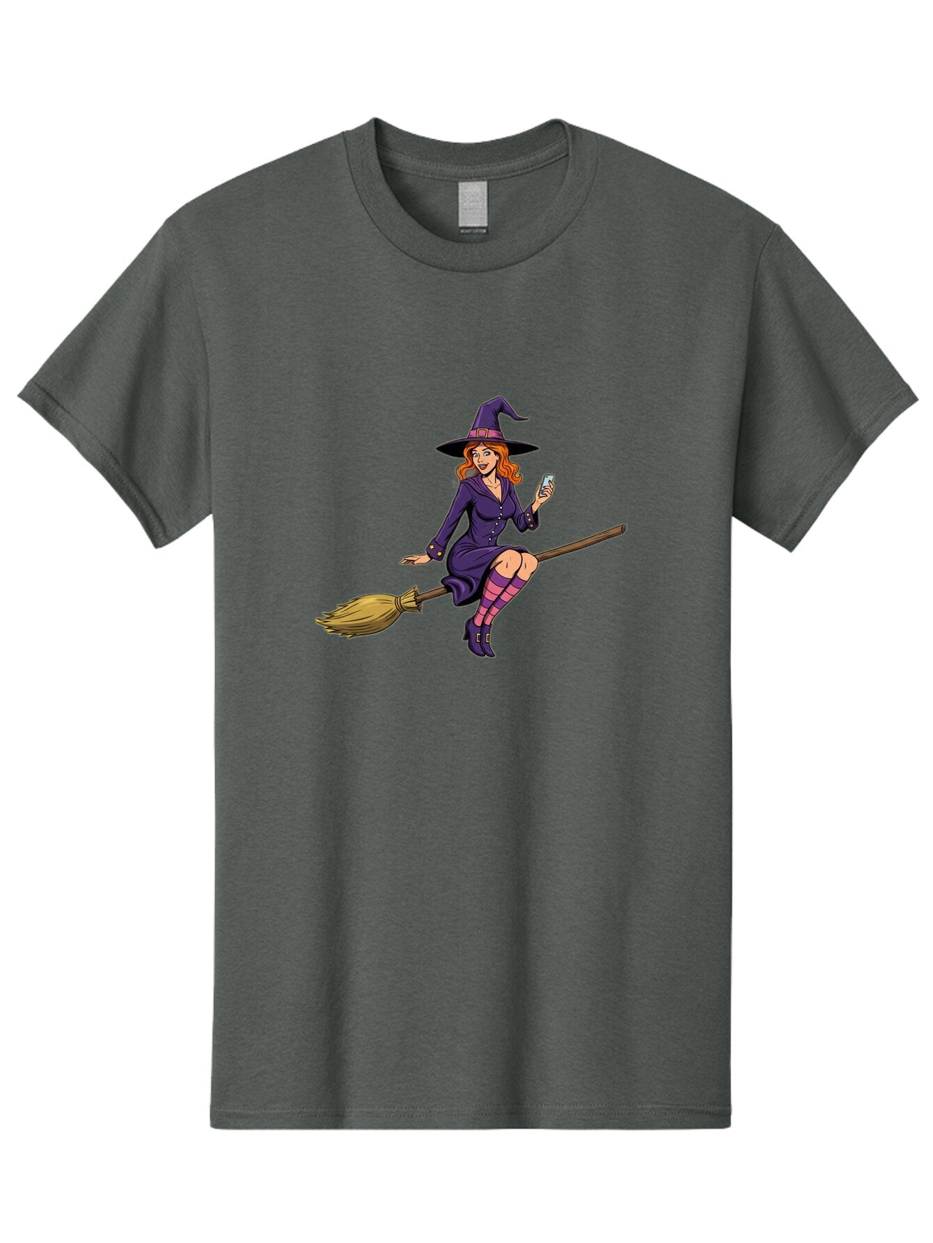 Witch-With-Smartphone Men'S Graphic Tee, 100% Cotton, Comfortable Casual Summer Wear, Machine Washable, Vintage Camera, Old Camera, Antique Camera, Black Camera, Classic Photography, Photography Equipment, Nostalgic Device, Film Camera, Baq214 11