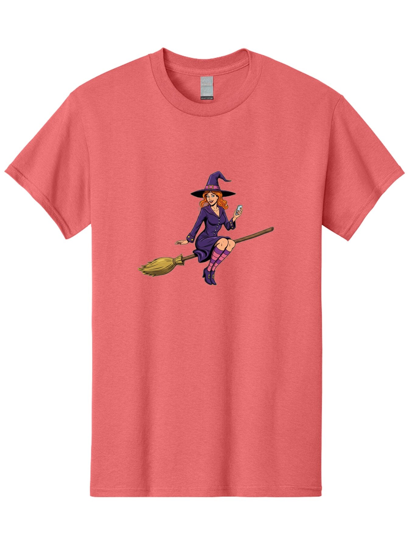 Witch-With-Smartphone Men'S Graphic Tee, 100% Cotton, Comfortable Casual Summer Wear, Machine Washable, Vintage Camera, Old Camera, Antique Camera, Black Camera, Classic Photography, Photography Equipment, Nostalgic Device, Film Camera, Baq214 1