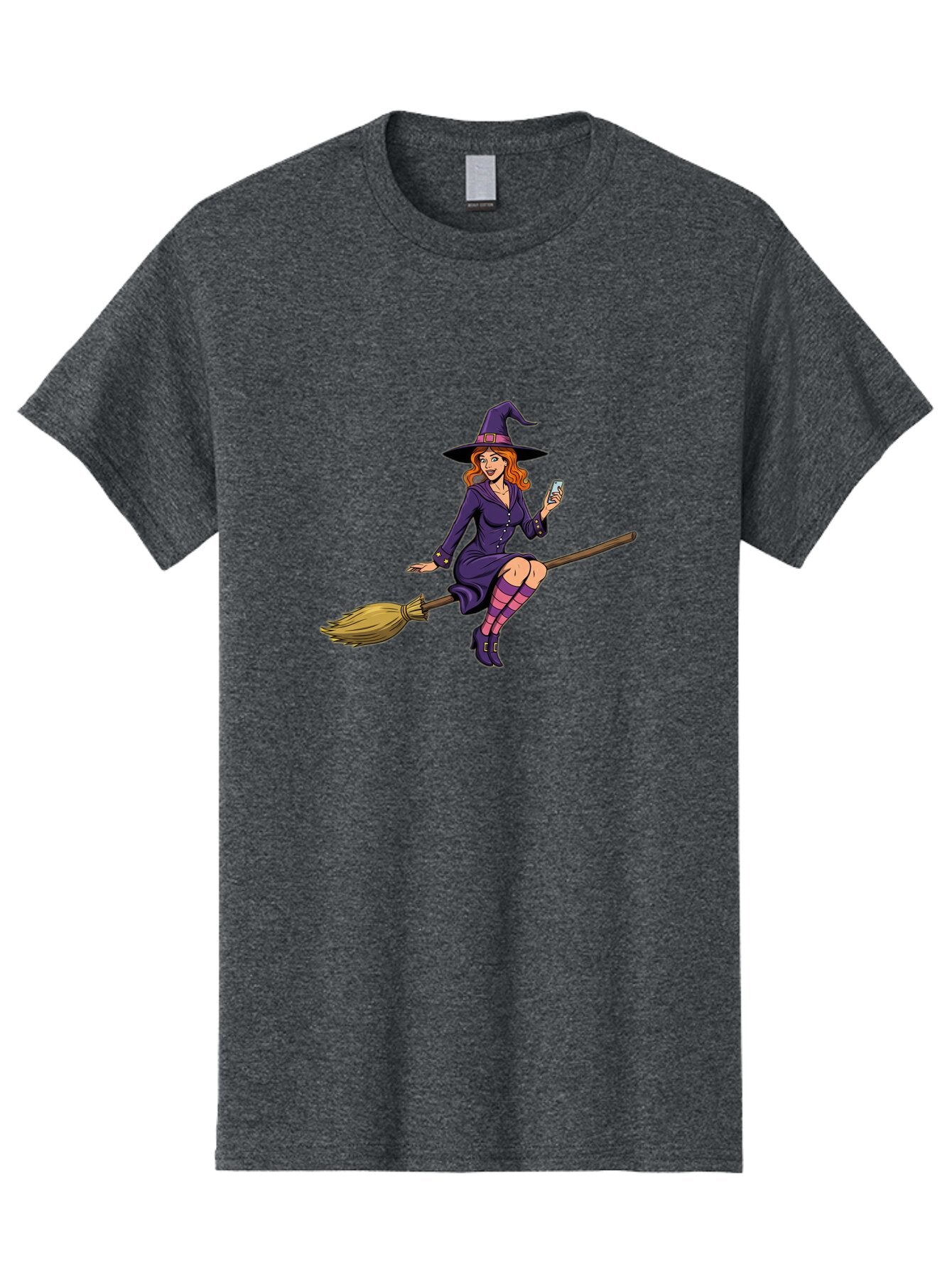 Witch-With-Smartphone Men'S Graphic Tee, 100% Cotton, Comfortable Casual Summer Wear, Machine Washable, Vintage Camera, Old Camera, Antique Camera, Black Camera, Classic Photography, Photography Equipment, Nostalgic Device, Film Camera, Baq214 15