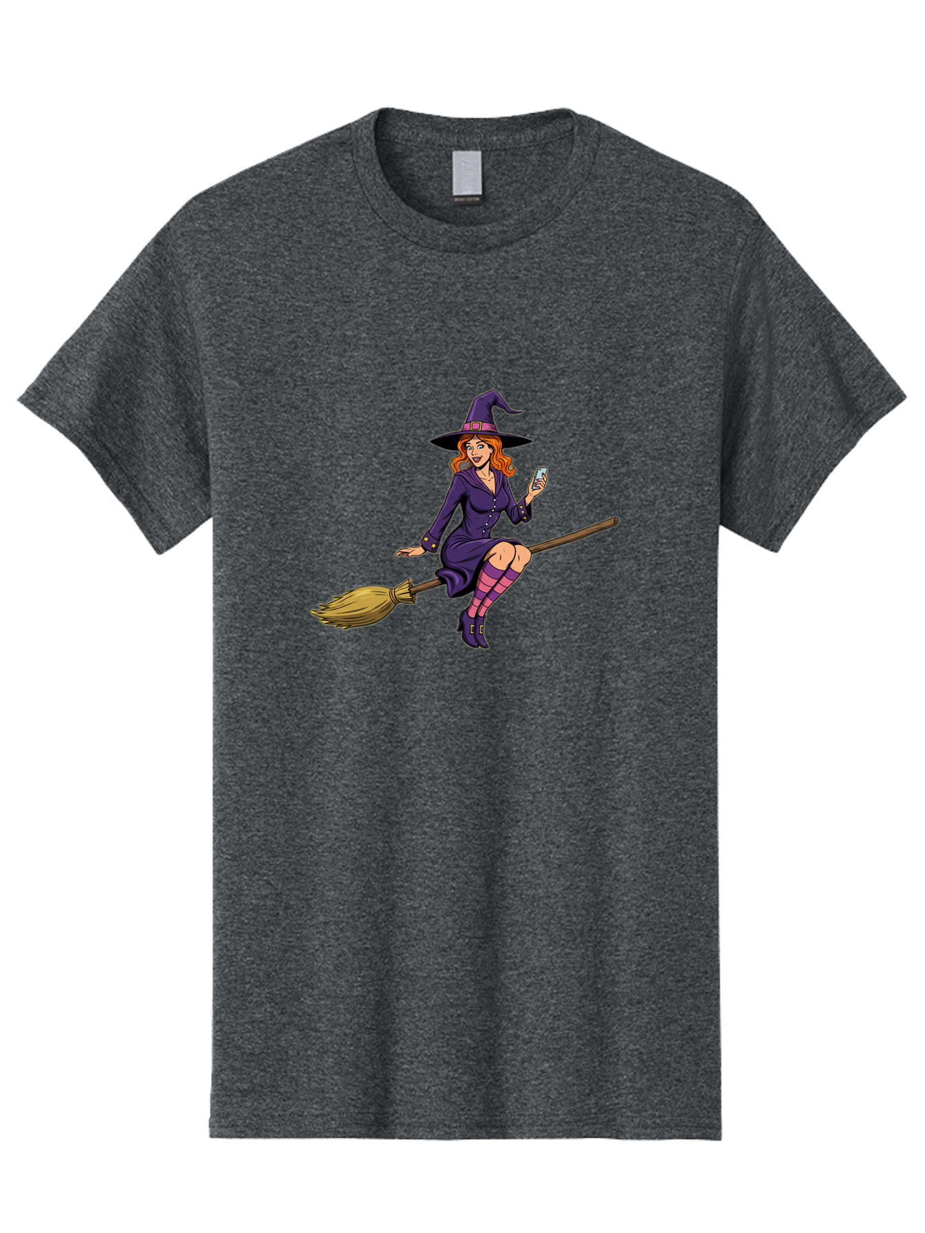 Witch-With-Smartphone Men'S Graphic Tee, 100% Cotton, Comfortable Casual Summer Wear, Machine Washable, Vintage Camera, Old Camera, Antique Camera, Black Camera, Classic Photography, Photography Equipment, Nostalgic Device, Film Camera, Baq214 15