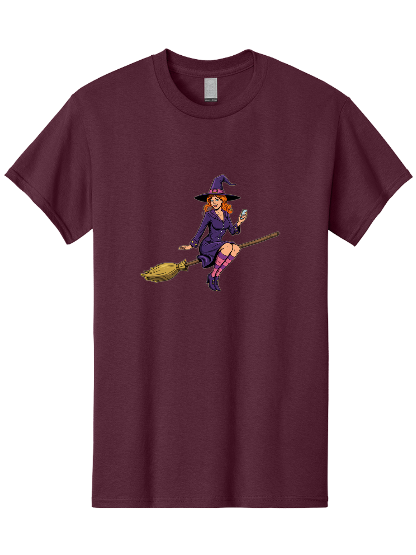 Witch-With-Smartphone Men'S Graphic Tee, 100% Cotton, Comfortable Casual Summer Wear, Machine Washable, Vintage Camera, Old Camera, Antique Camera, Black Camera, Classic Photography, Photography Equipment, Nostalgic Device, Film Camera, Baq214