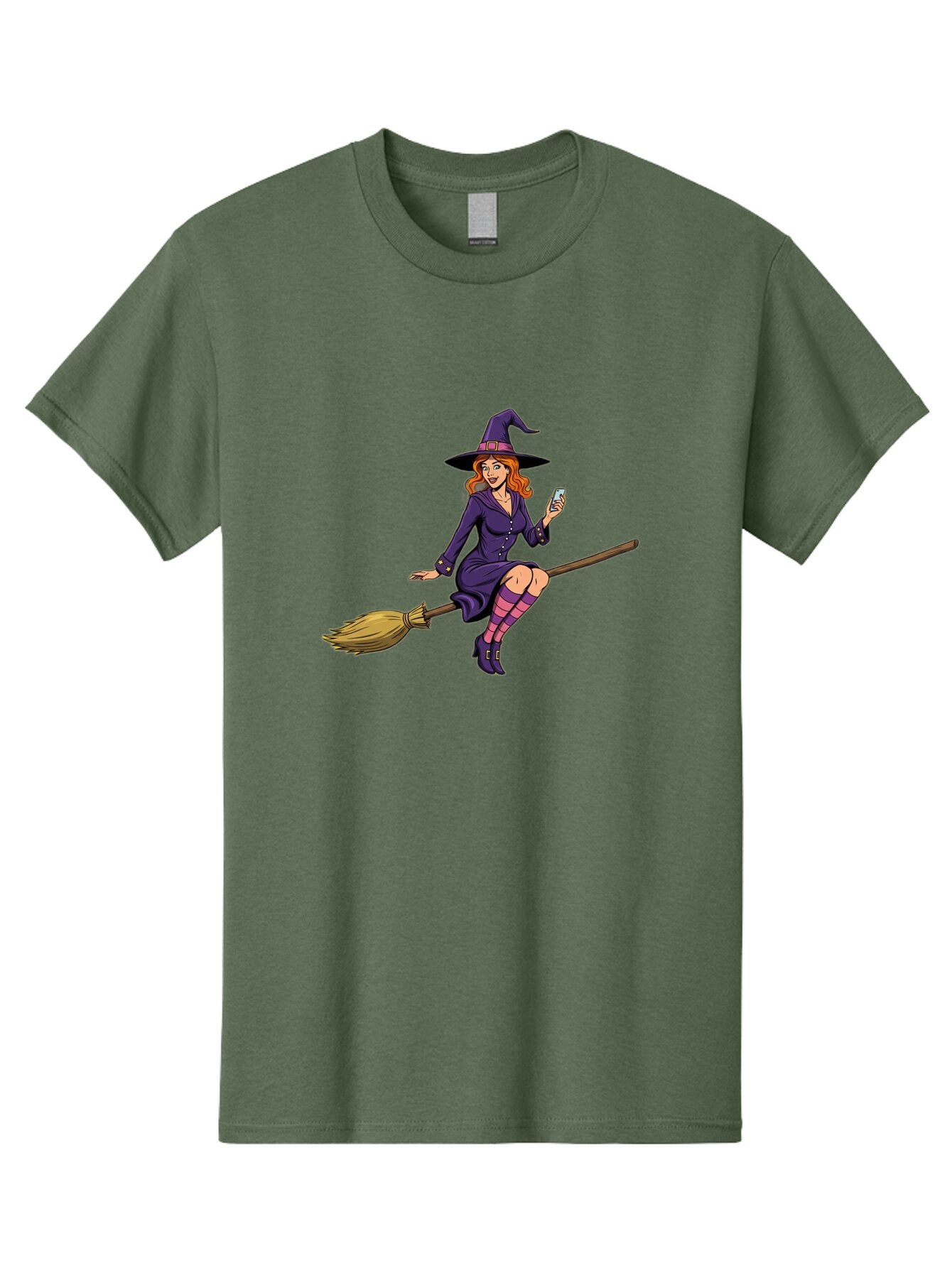 Witch-With-Smartphone Men'S Graphic Tee, 100% Cotton, Comfortable Casual Summer Wear, Machine Washable, Vintage Camera, Old Camera, Antique Camera, Black Camera, Classic Photography, Photography Equipment, Nostalgic Device, Film Camera, Baq214 8