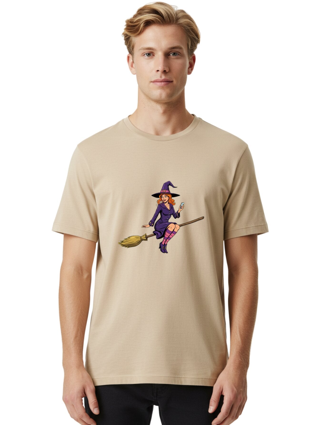 Witch-With-Smartphone Men'S Graphic Tee, 100% Cotton, Comfortable Casual Summer Wear, Machine Washable, Vintage Camera, Old Camera, Antique Camera, Black Camera, Classic Photography, Photography Equipment, Nostalgic Device, Film Camera, Baq214 26