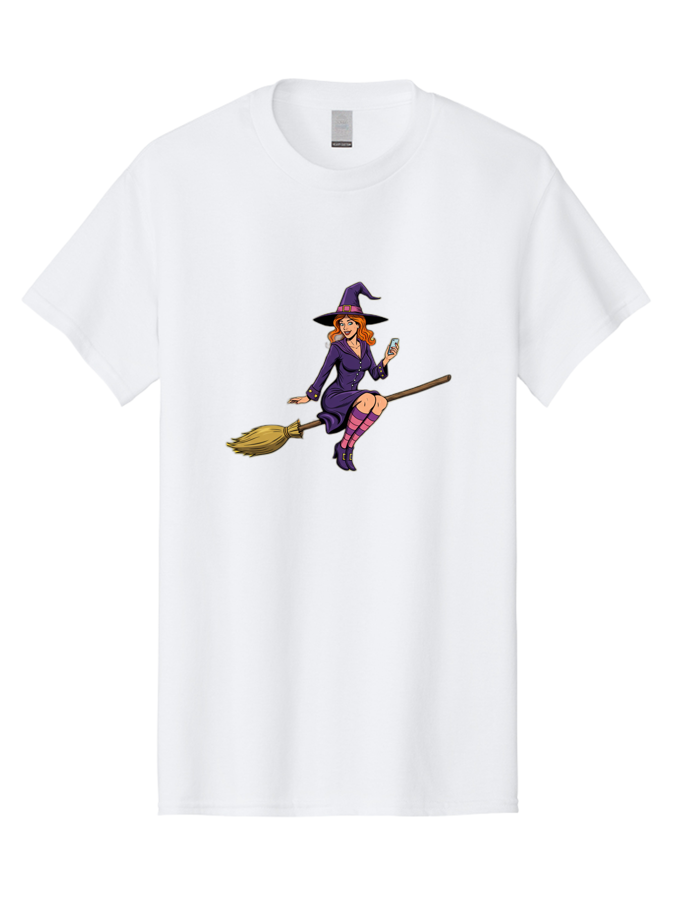 Witch-With-Smartphone Men'S Graphic Tee, 100% Cotton, Comfortable Casual Summer Wear, Machine Washable, Vintage Camera, Old Camera, Antique Camera, Black Camera, Classic Photography, Photography Equipment, Nostalgic Device, Film Camera, Baq214 3
