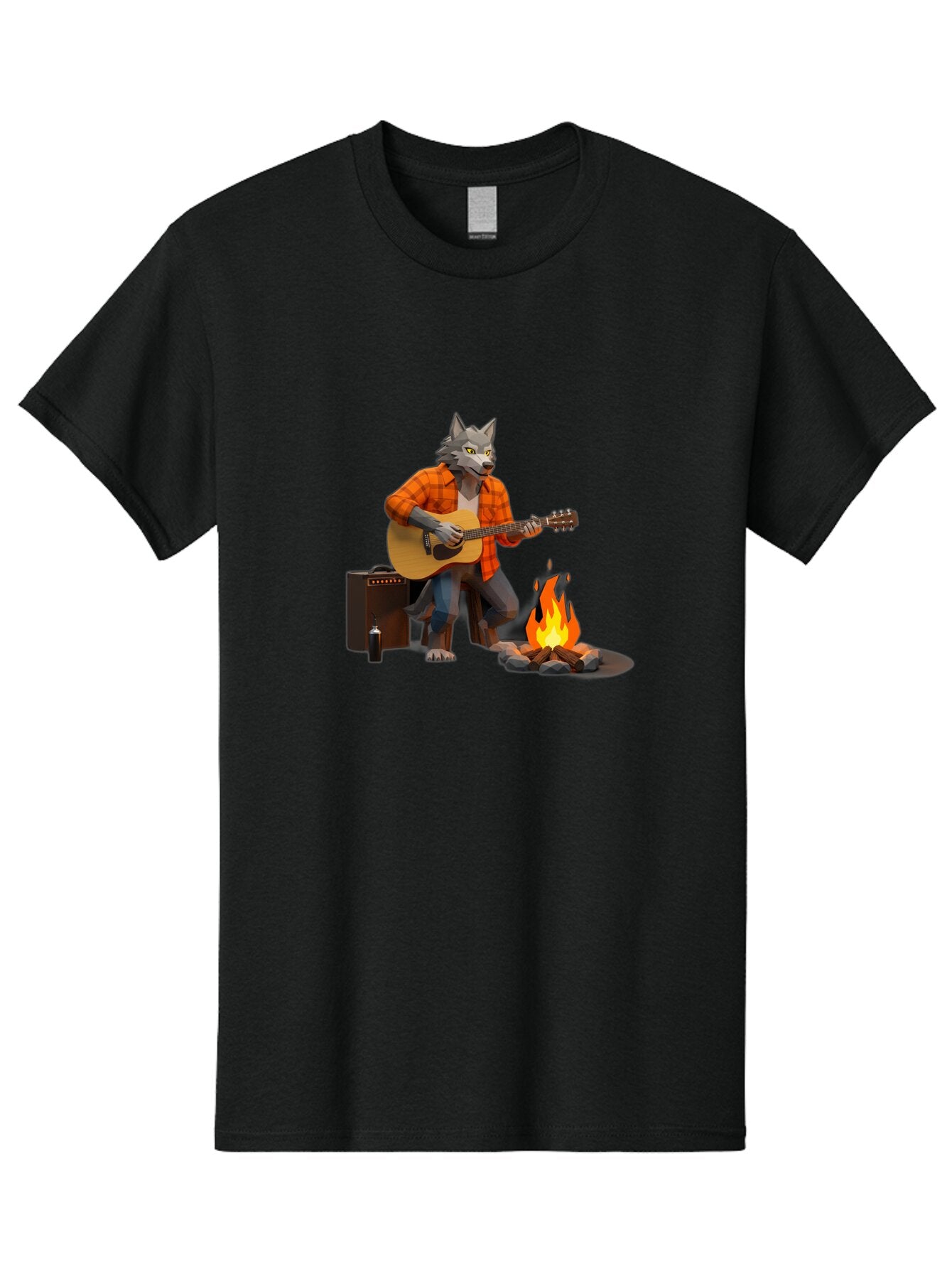 Wolf-Playing-Guitar Men'S Graphic Tee, 100% Cotton, Comfortable Casual Summer Wear, Machine Washable, Vintage Camera, Old Camera, Antique Camera, Black Camera, Classic Photography, Photography Equipment, Nostalgic Device, Film Camera, Baq225 10