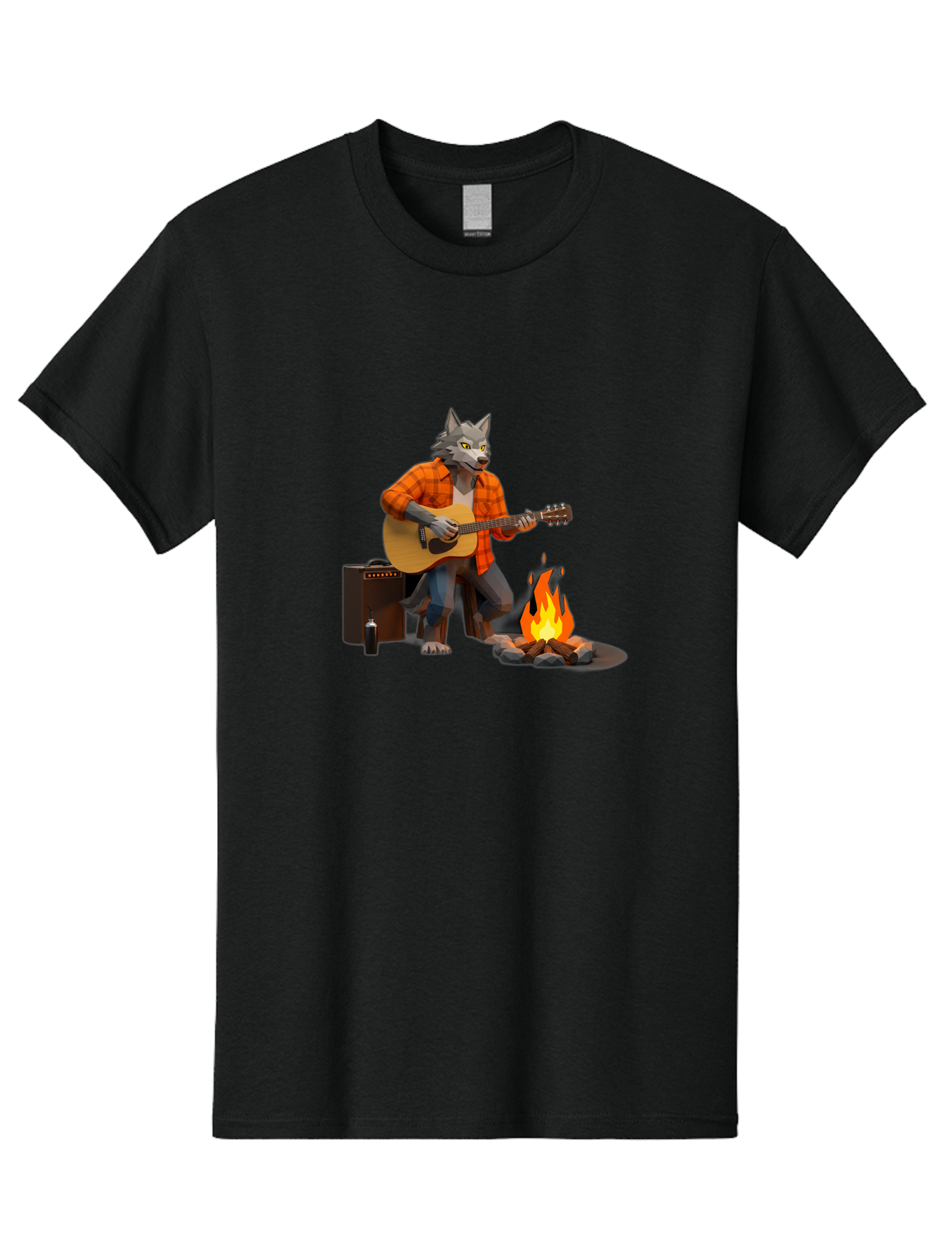 Wolf-Playing-Guitar Men'S Graphic Tee, 100% Cotton, Comfortable Casual Summer Wear, Machine Washable, Vintage Camera, Old Camera, Antique Camera, Black Camera, Classic Photography, Photography Equipment, Nostalgic Device, Film Camera, Baq225 7
