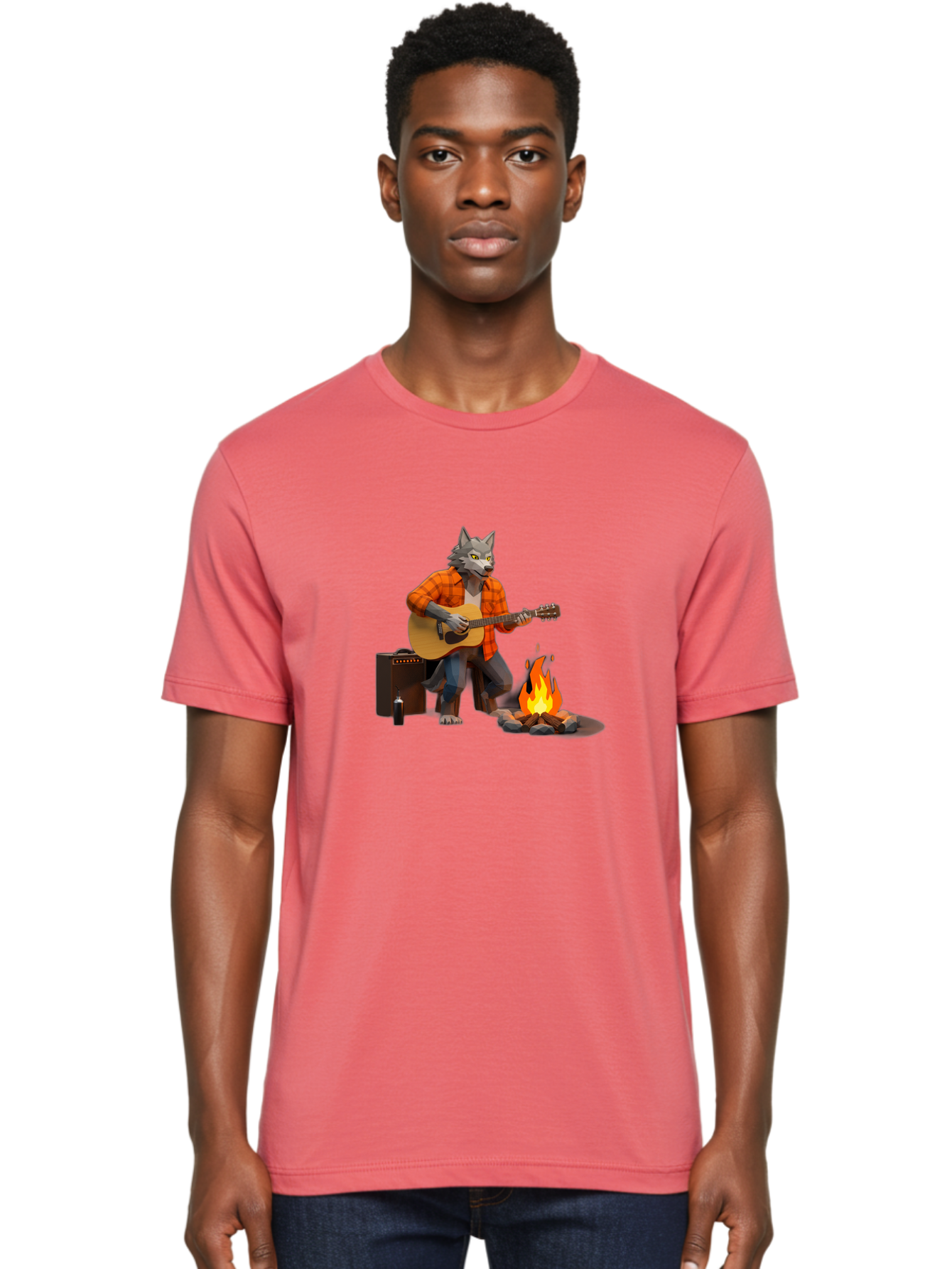 Wolf-Playing-Guitar Men'S Graphic Tee, 100% Cotton, Comfortable Casual Summer Wear, Machine Washable, Vintage Camera, Old Camera, Antique Camera, Black Camera, Classic Photography, Photography Equipment, Nostalgic Device, Film Camera, Baq225 29